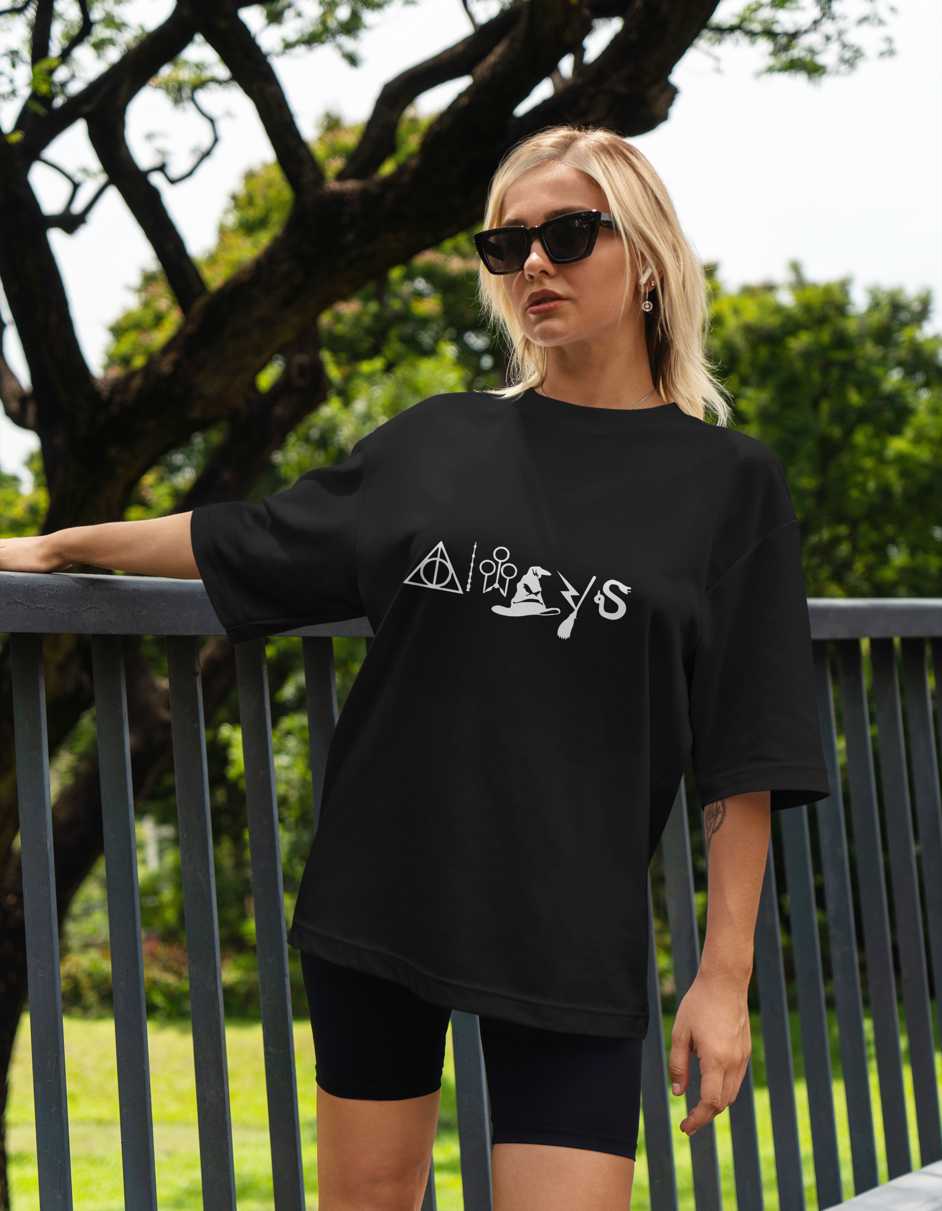 Always Symbol - Black Oversized T-Shirt