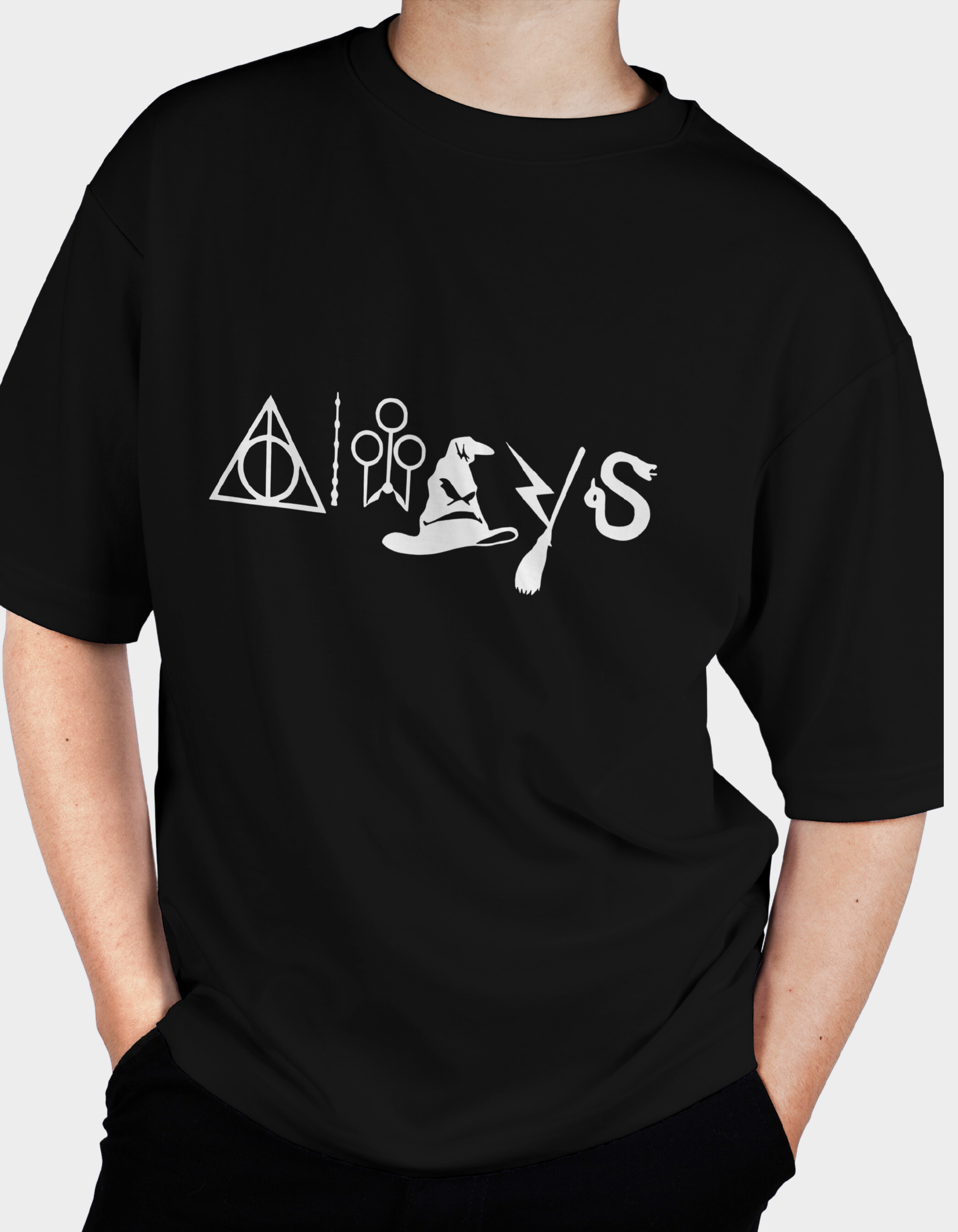 Always Symbol - Black Oversized T-Shirt