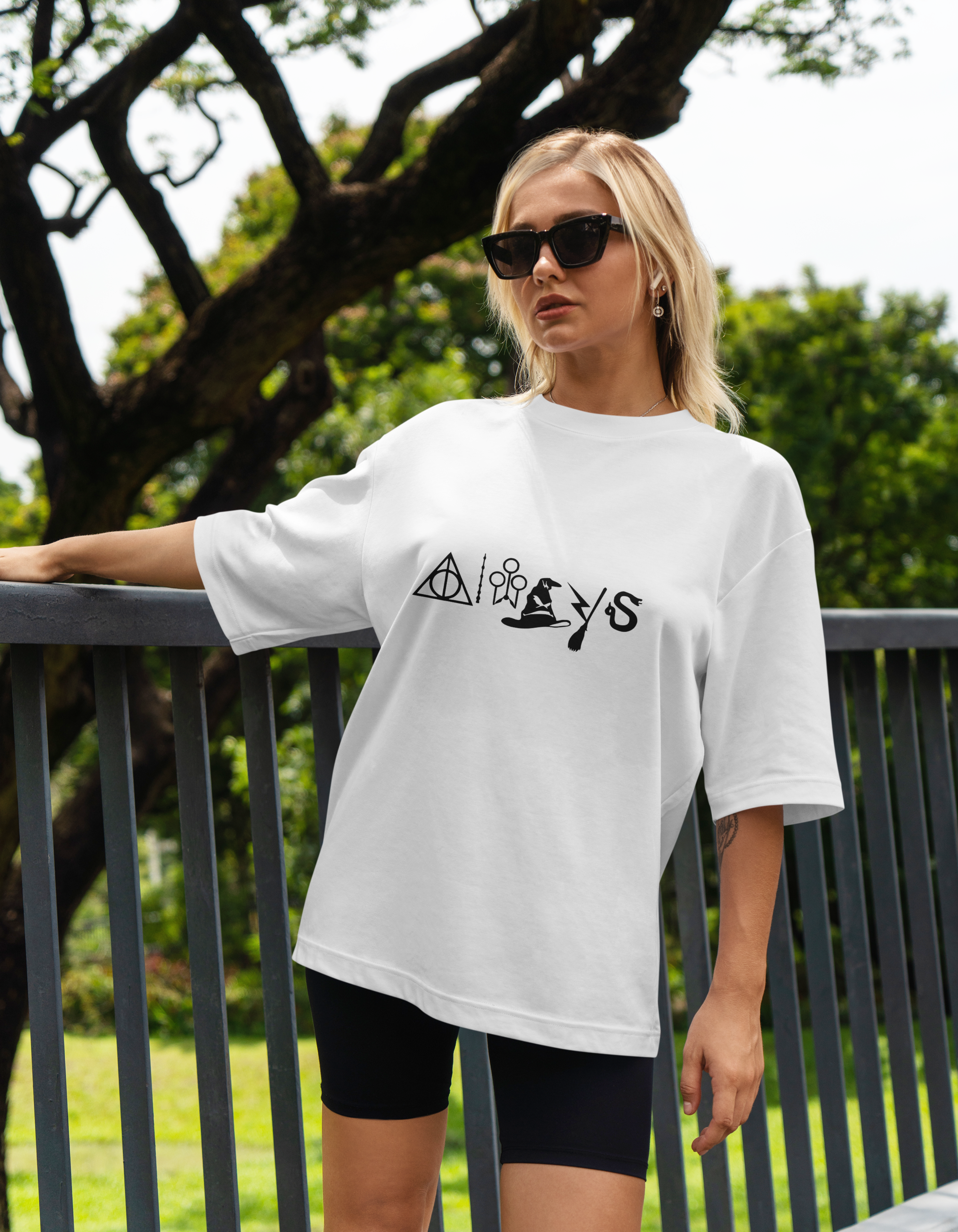 Always Symbol - White Oversized T-Shirt