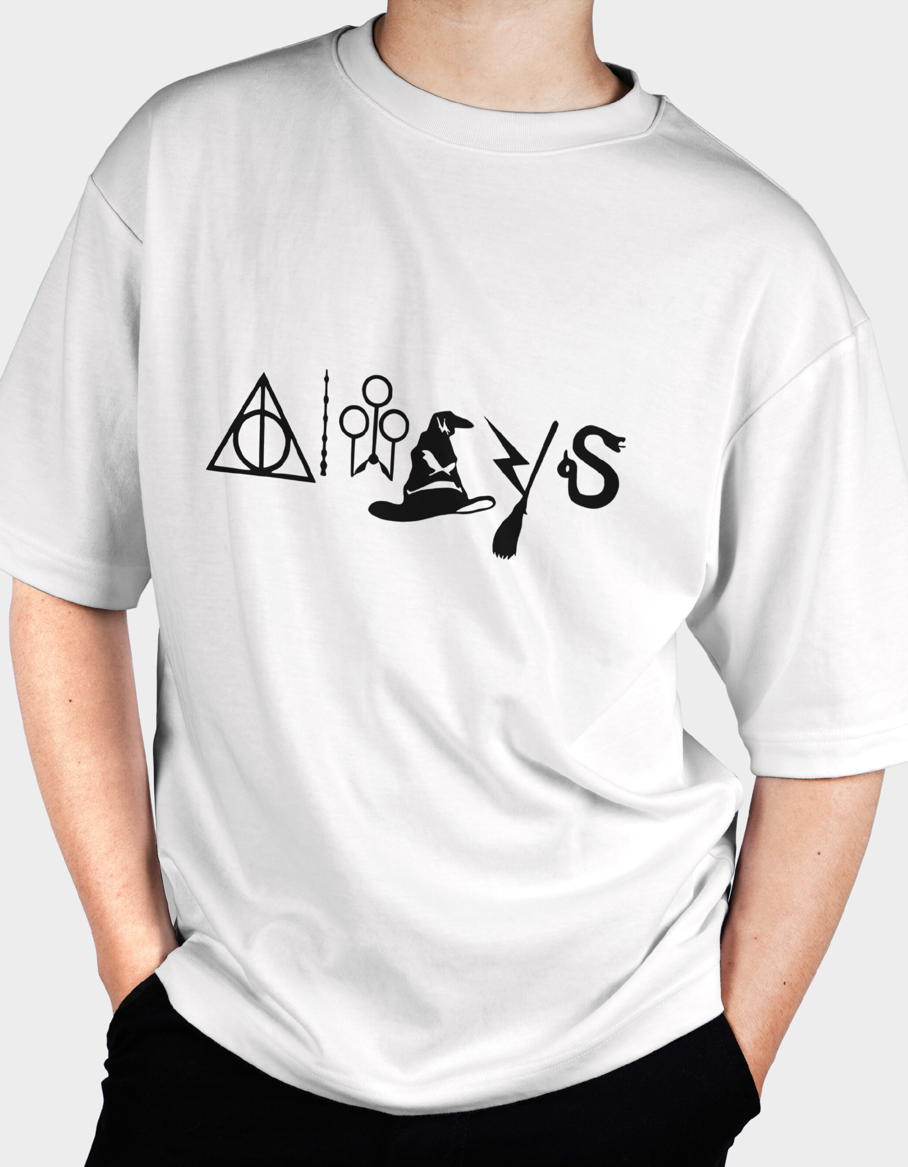 Always Symbol - White Oversized T-Shirt