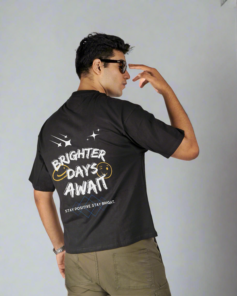 Brighter Days Await - Black Premium Oversized T-shirt