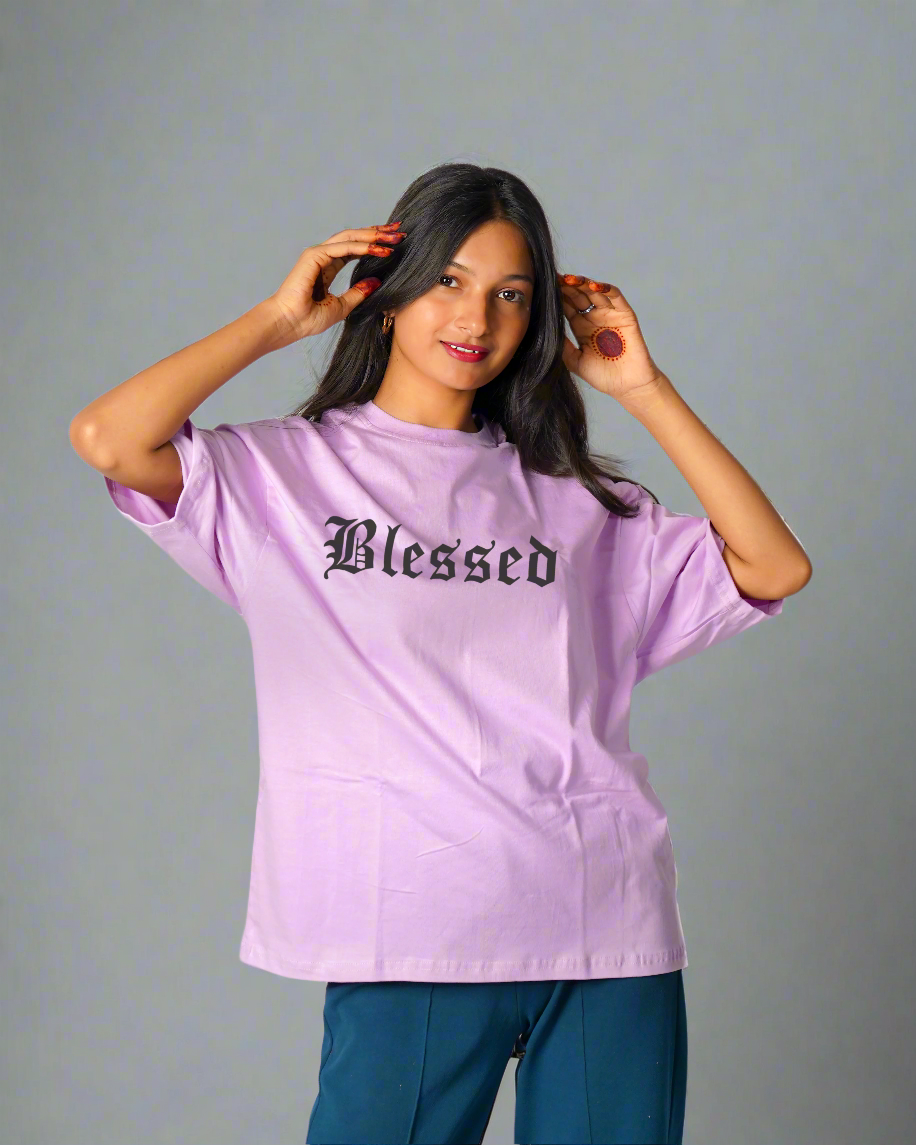 Blessed - Lavender Oversized T-shirt