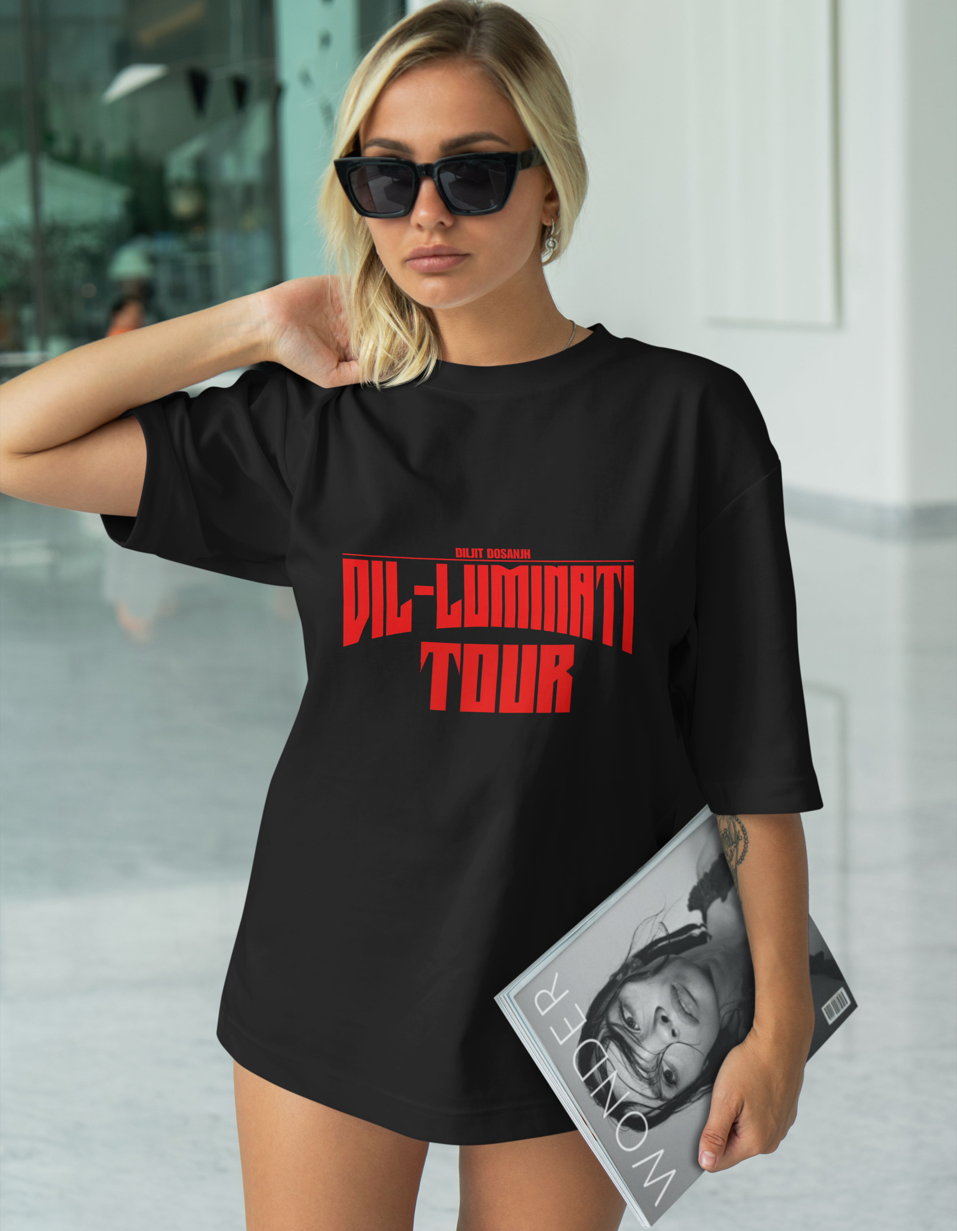 Dil-Luminati Tour - Black Oversized T-Shirt