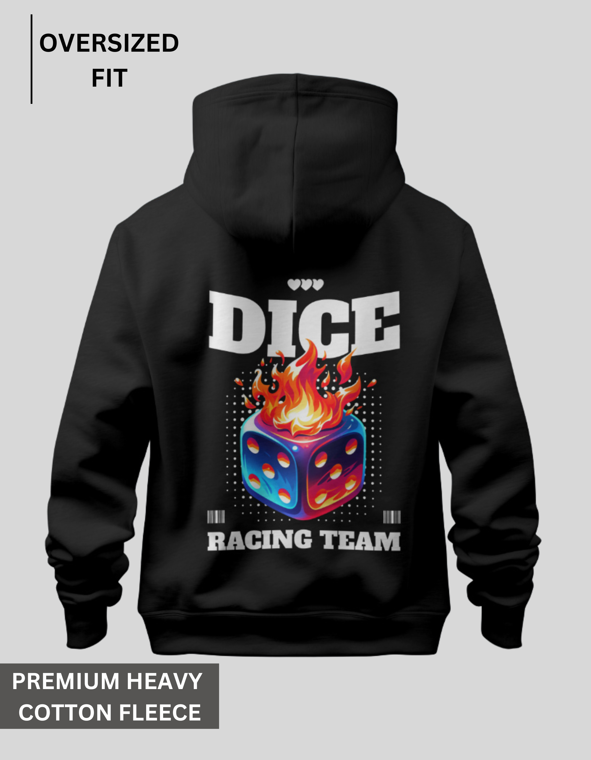 Dice - Black Oversized Hoodie