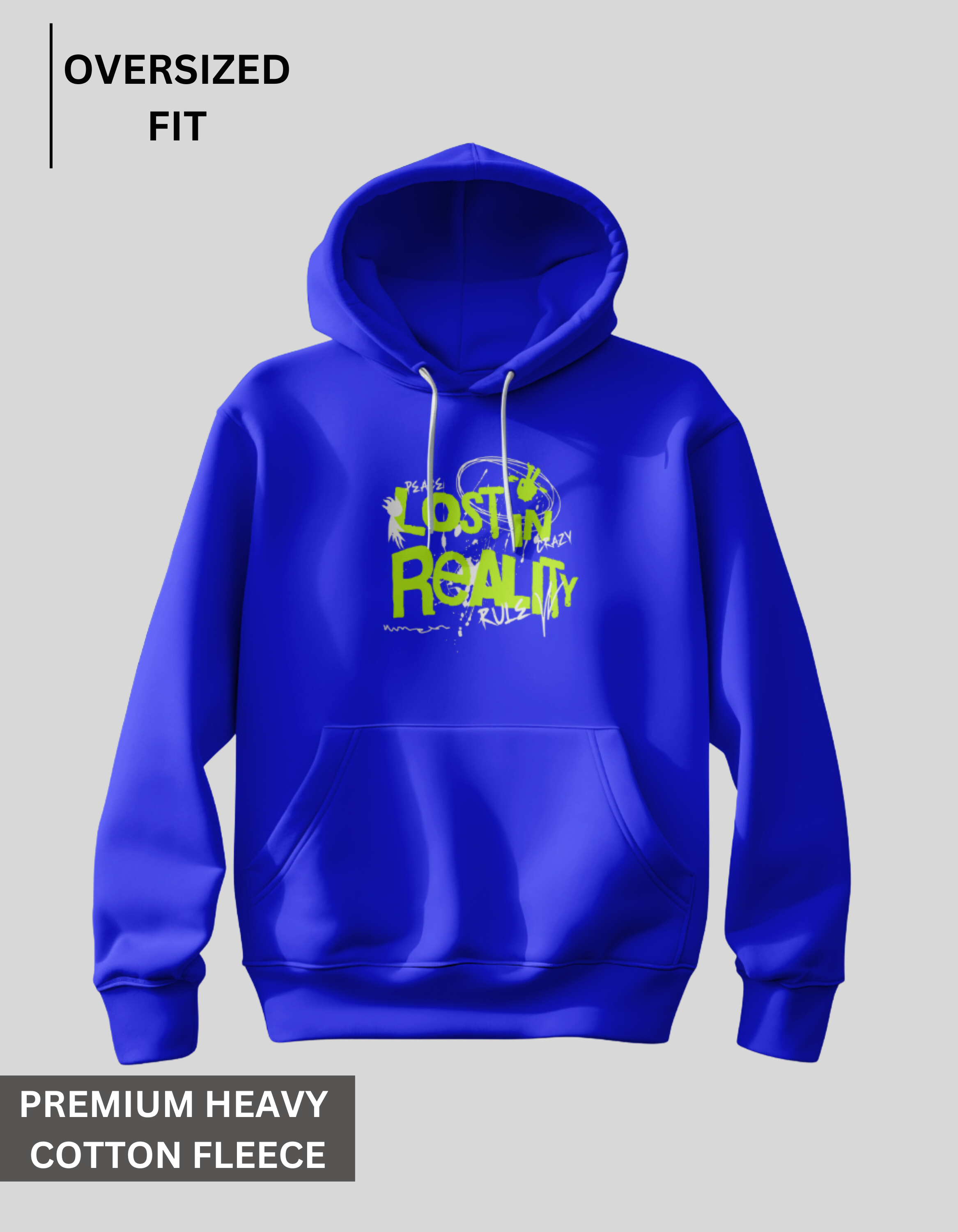 Lost in Reality - Royal Blue Oversized Hoodie