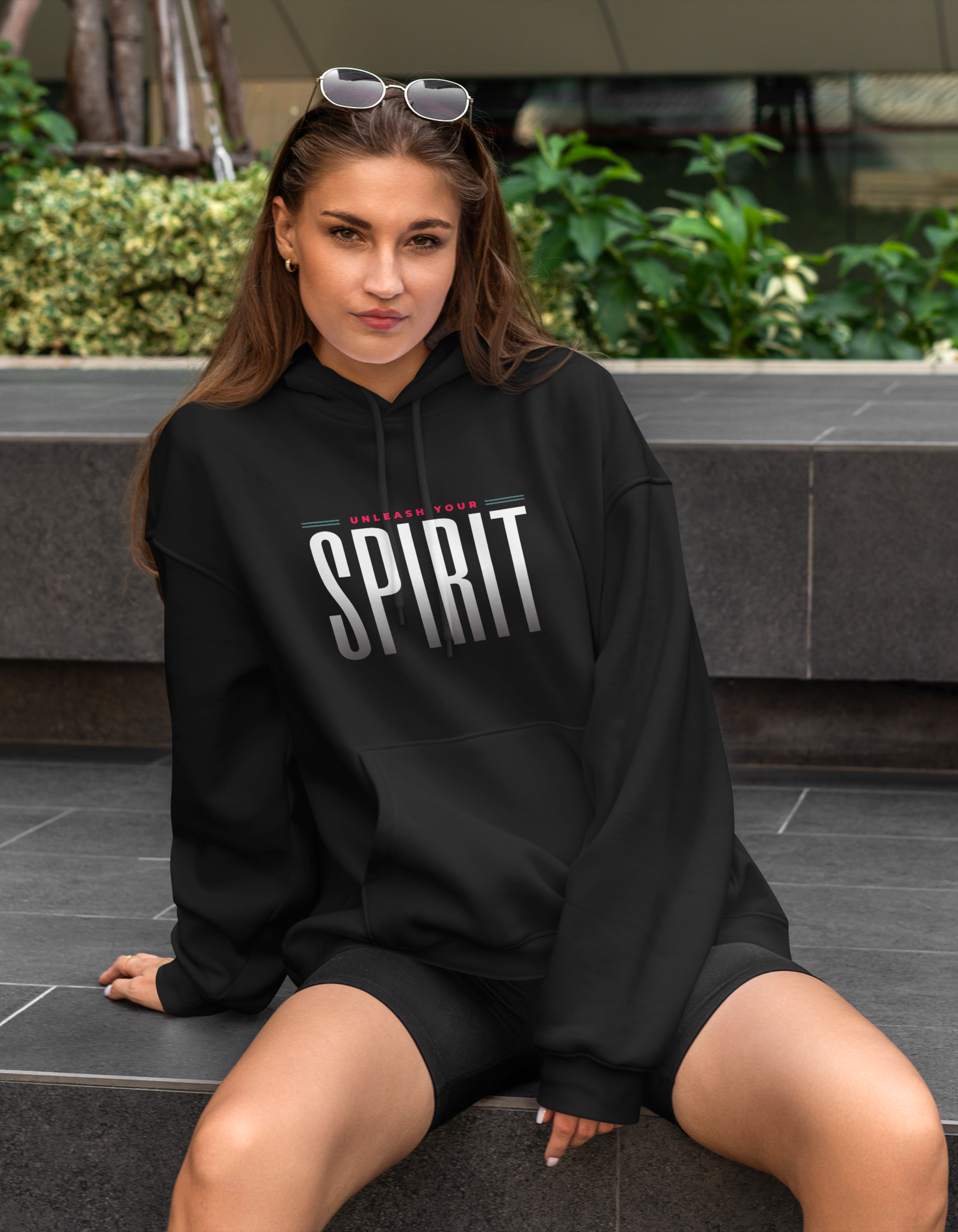 UnleashYour Spirit - Black Oversized Hoodie