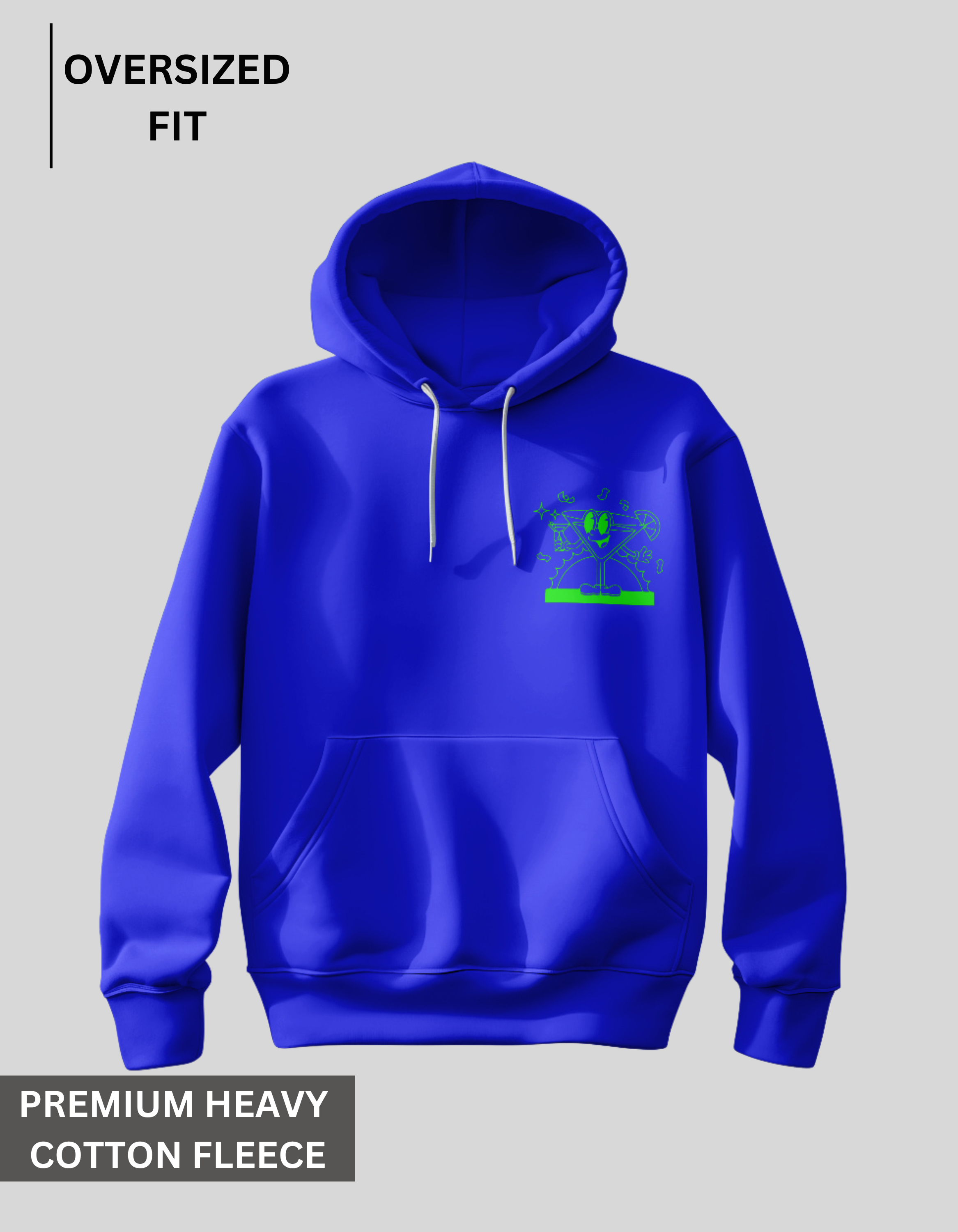 Happy Hour - Royal Blue Oversized Hoodie