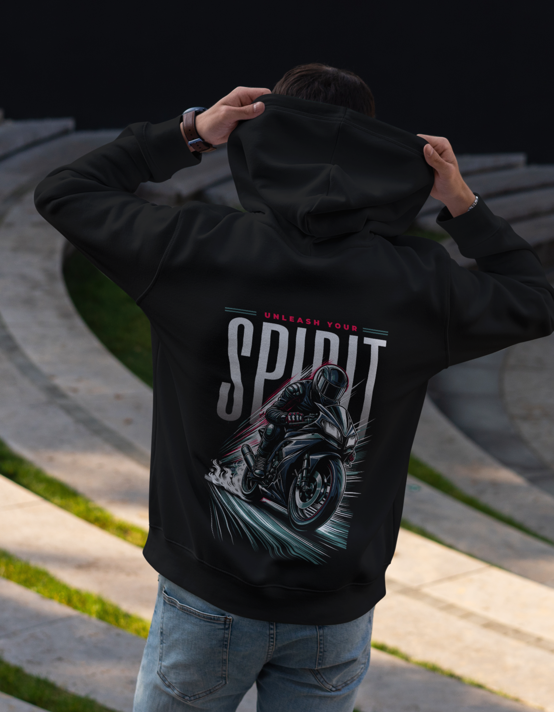 UnleashYour Spirit - Black Oversized Hoodie