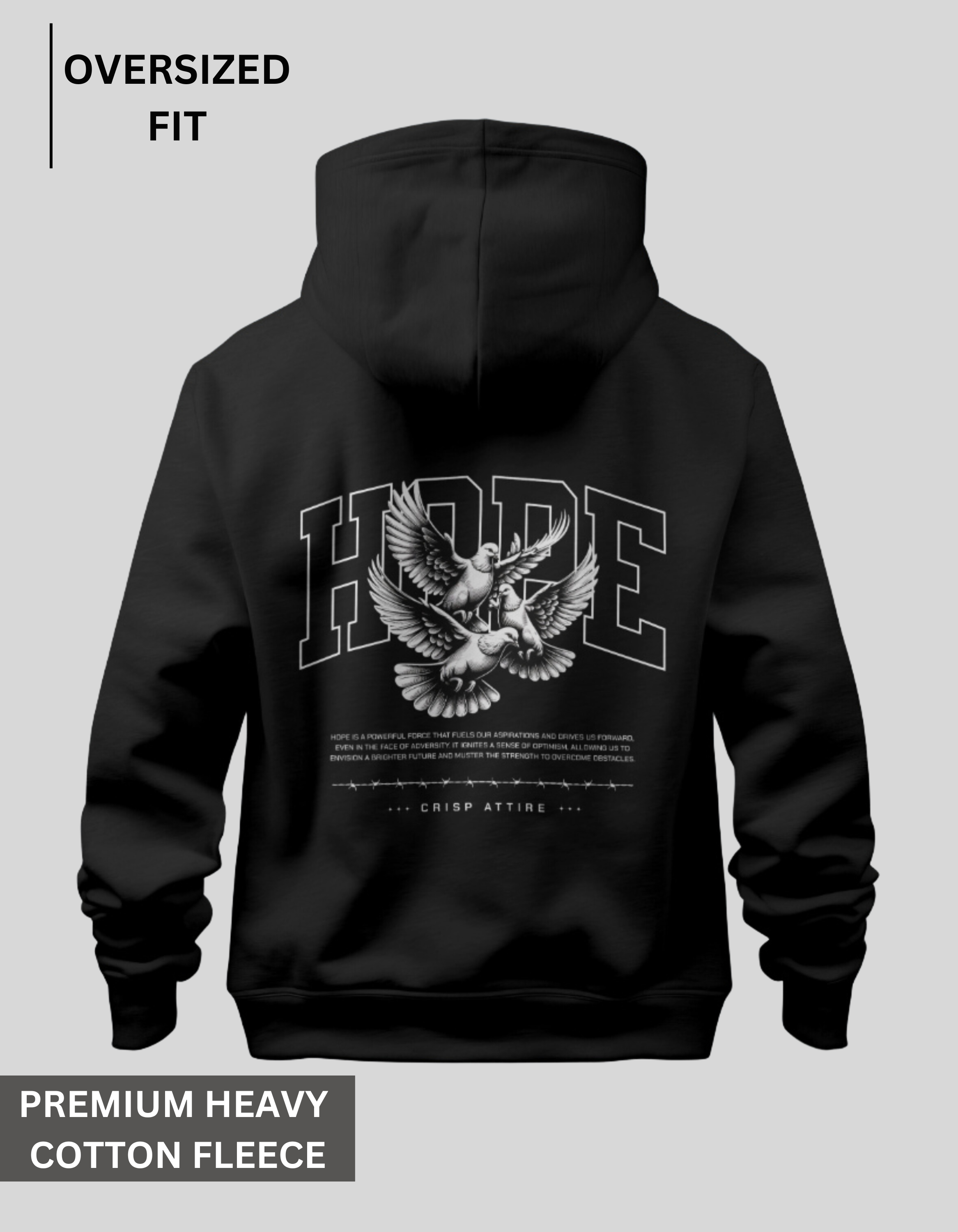 Hope - Black Oversized Hoodie