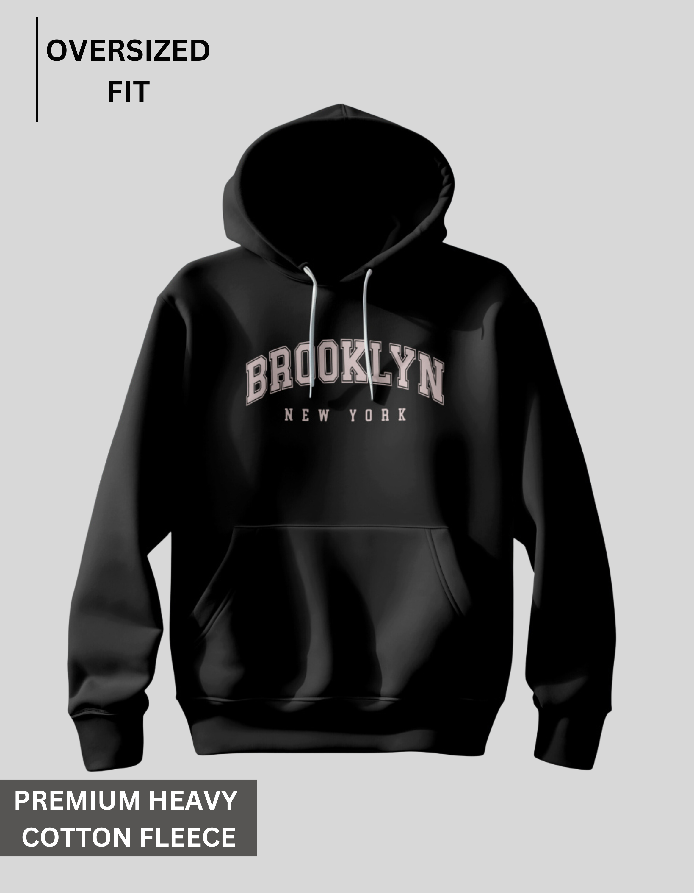 Brooklyn - Black Oversized Hoodie