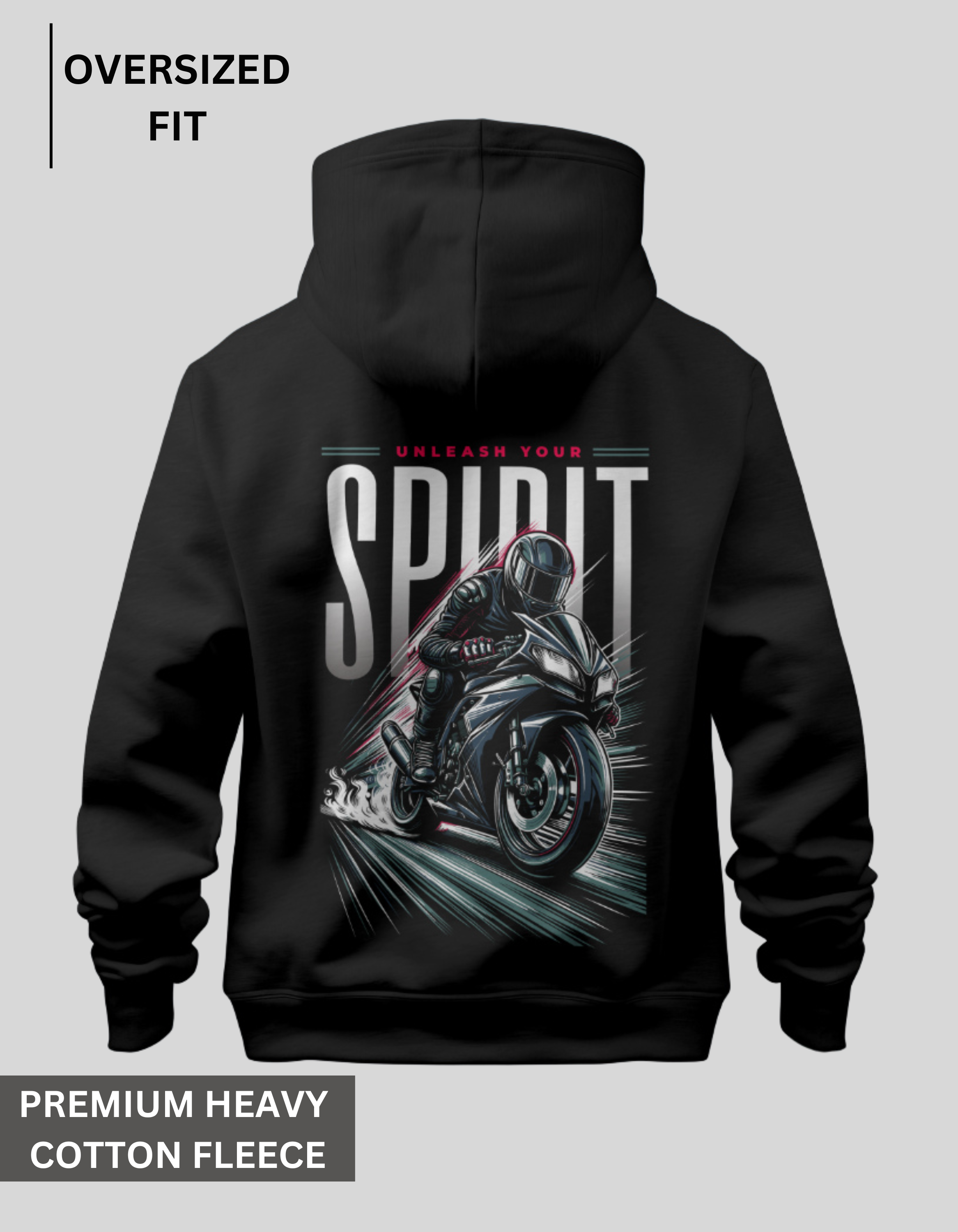 UnleashYour Spirit - Black Oversized Hoodie