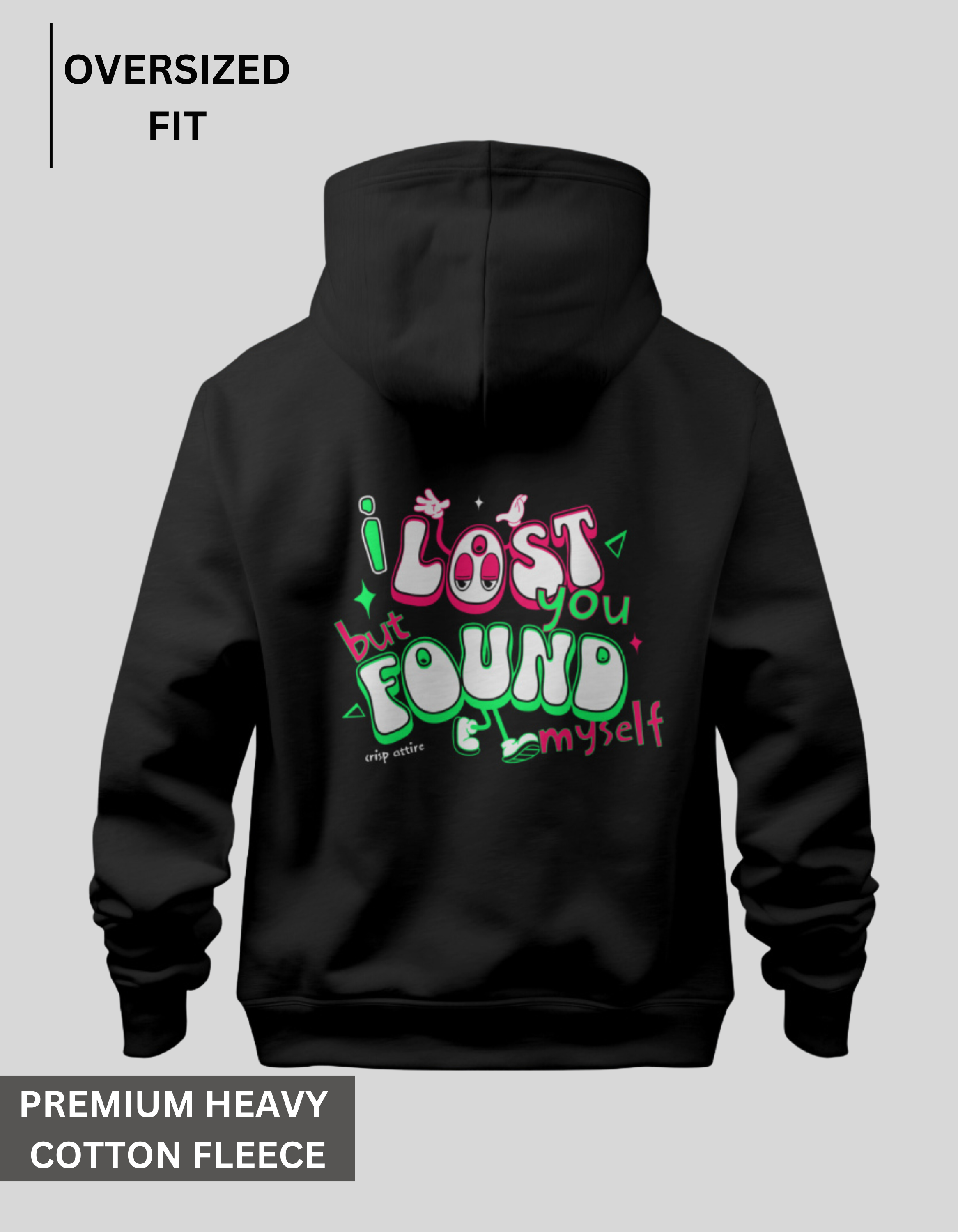 Found Myself - Black Oversized Hoodie