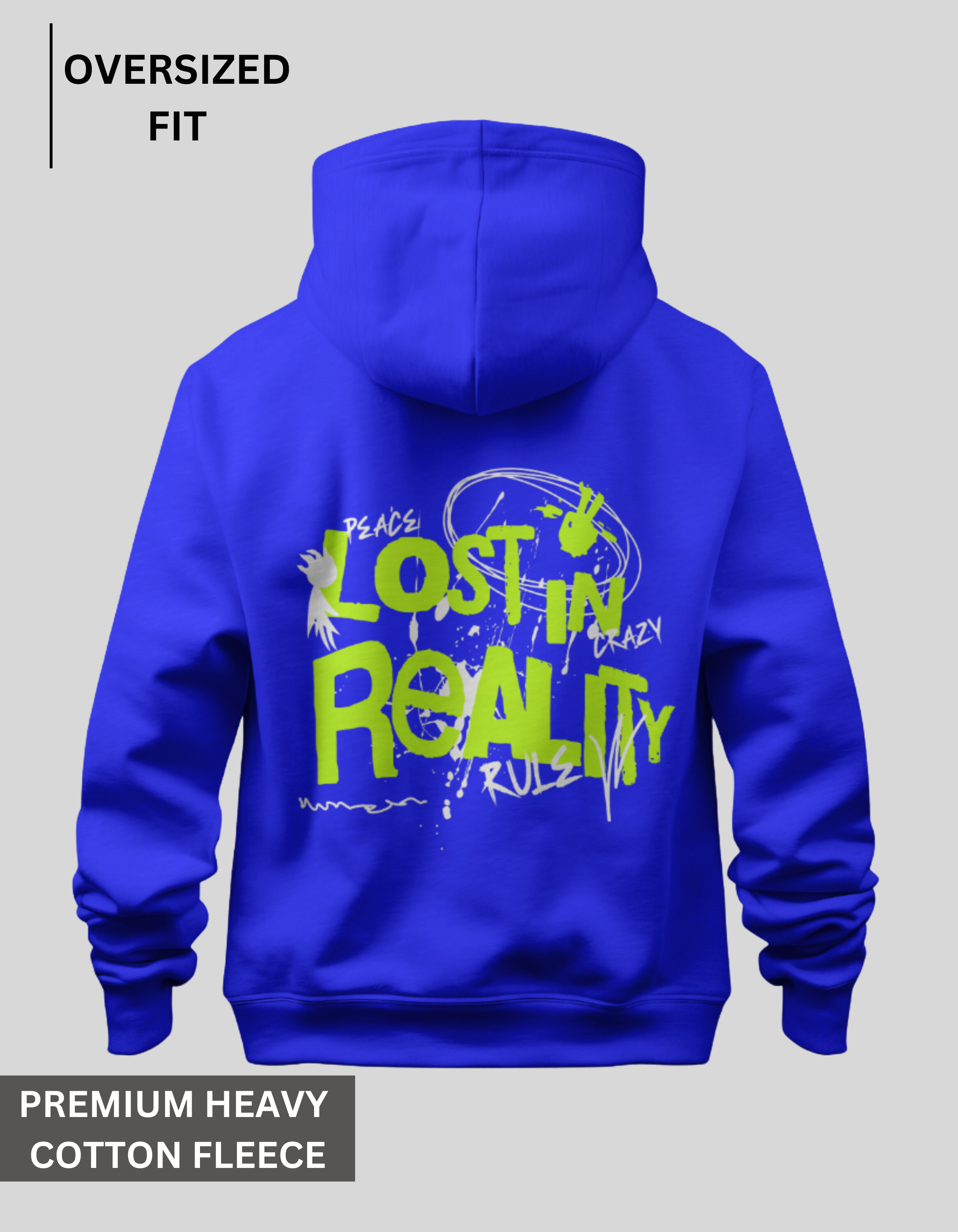 Lost in Reality - Royal Blue Oversized Hoodie