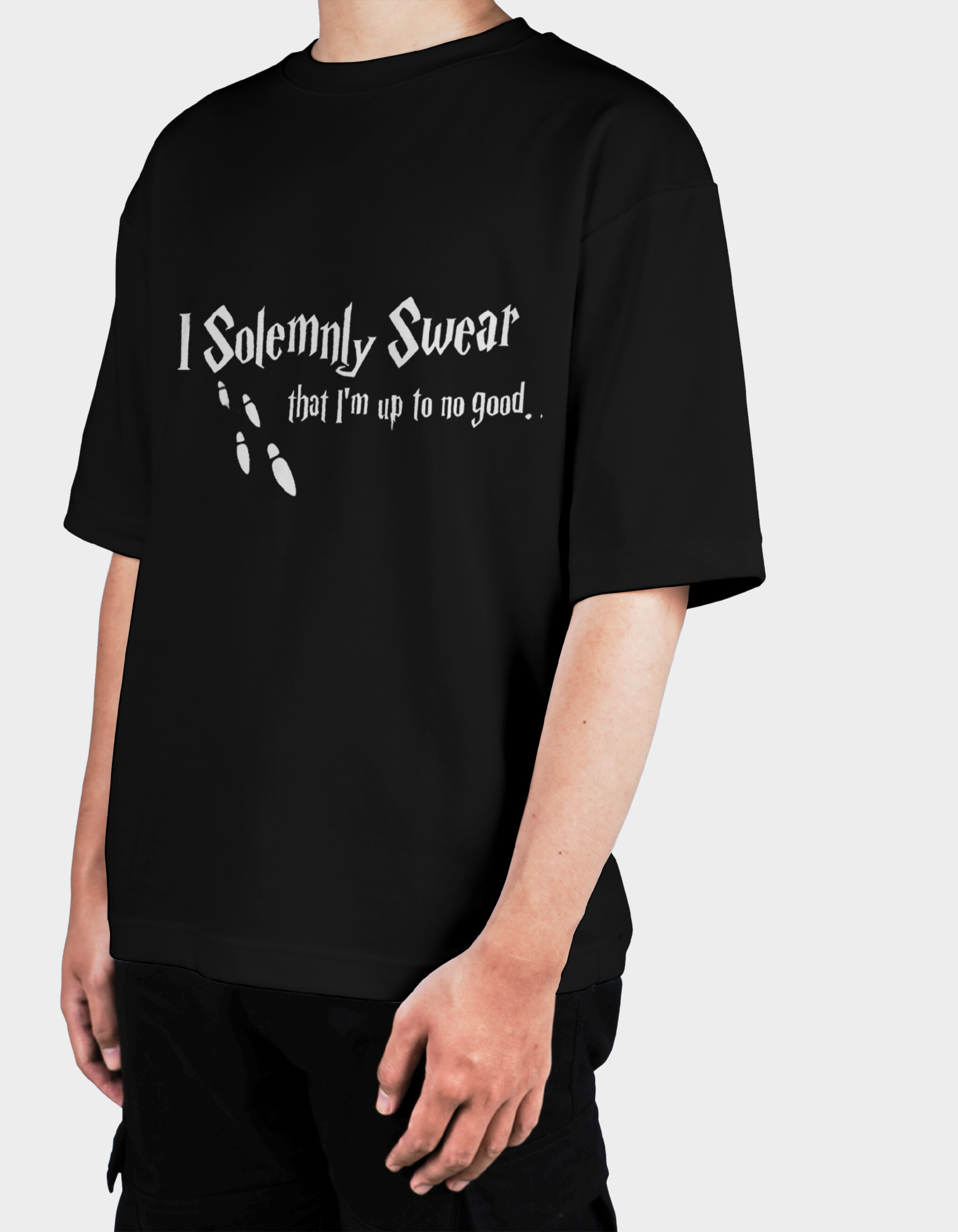 I Solemnly Swear - Black Oversized T-Shirt