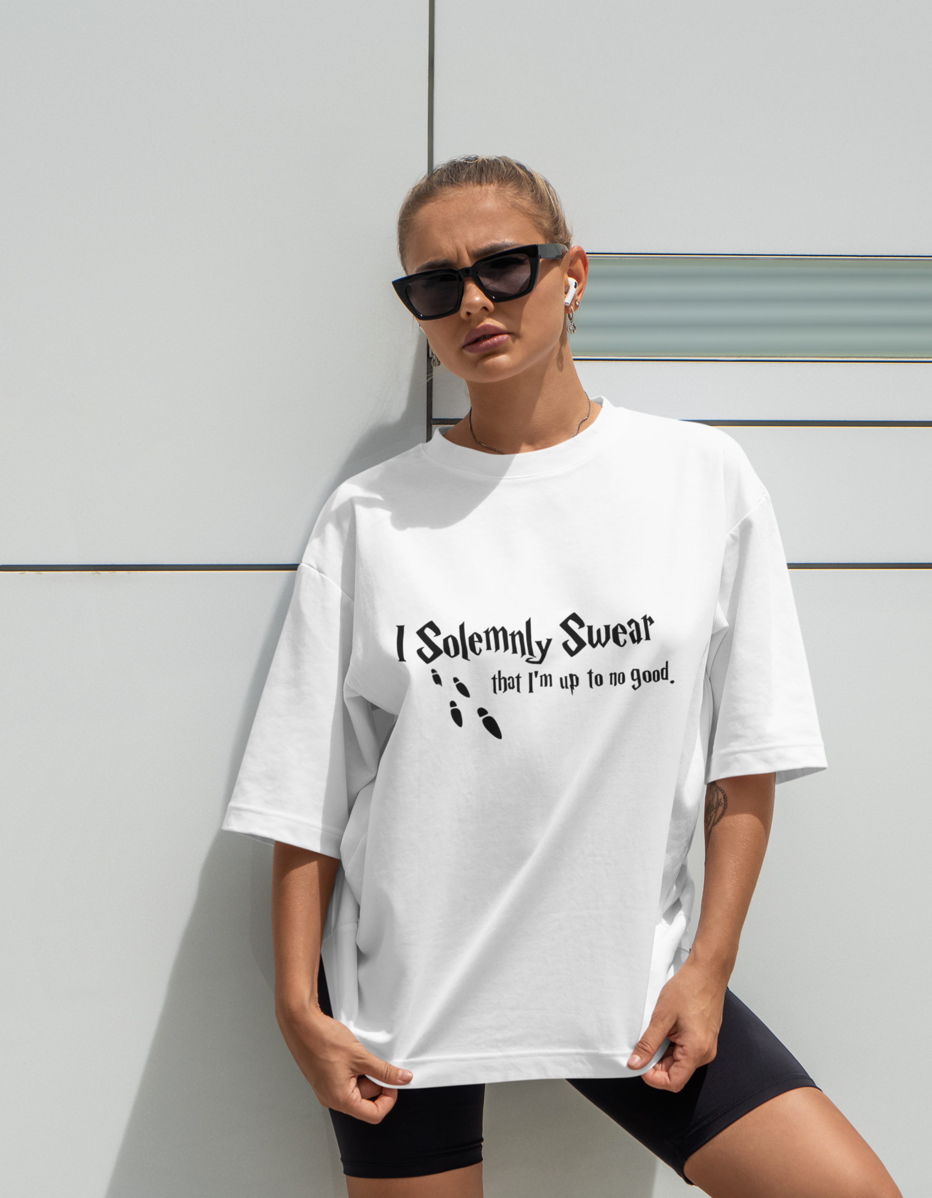 I Solemnly Swear - White Oversized T-Shirt