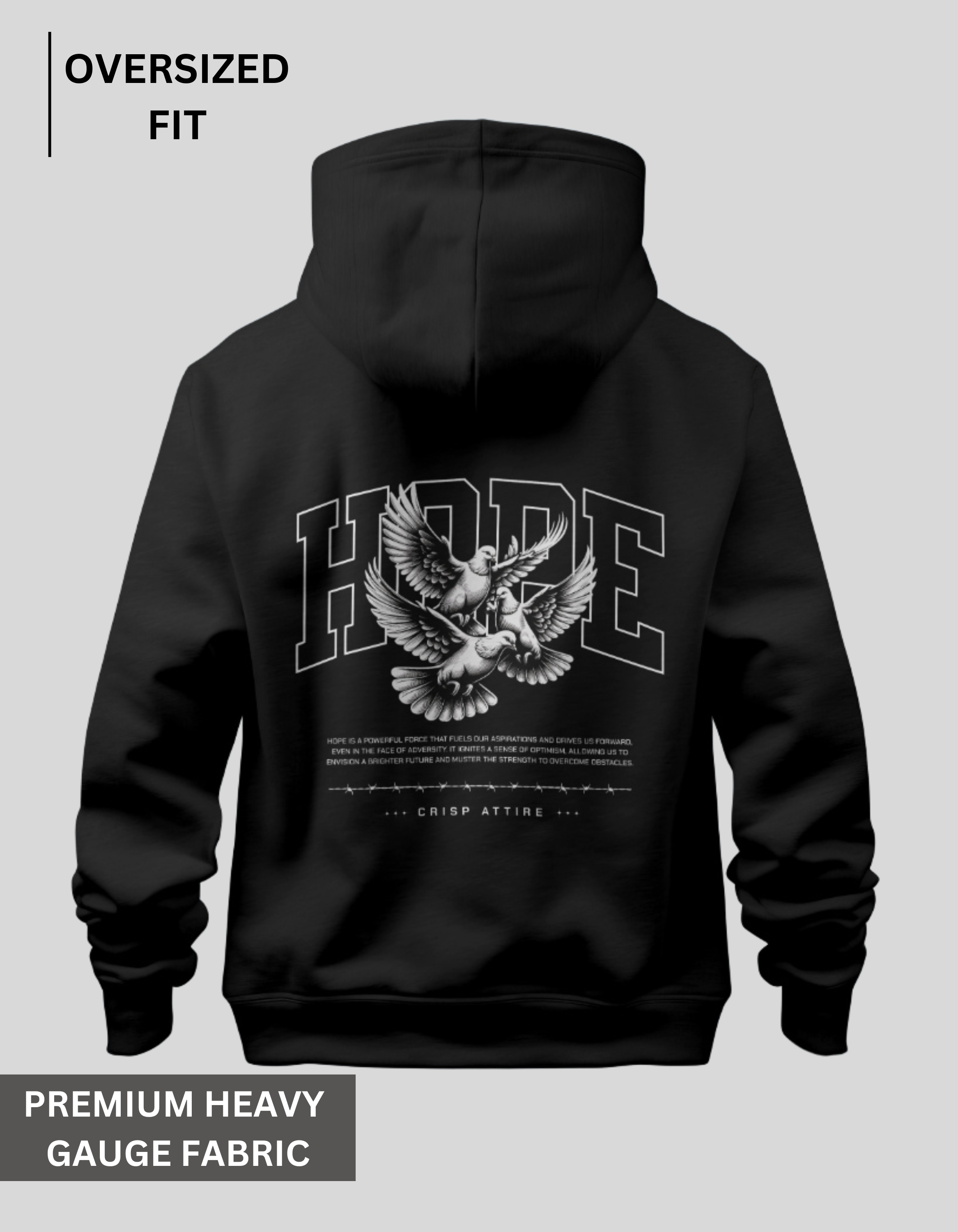 Hope - Black Oversized Hoodie