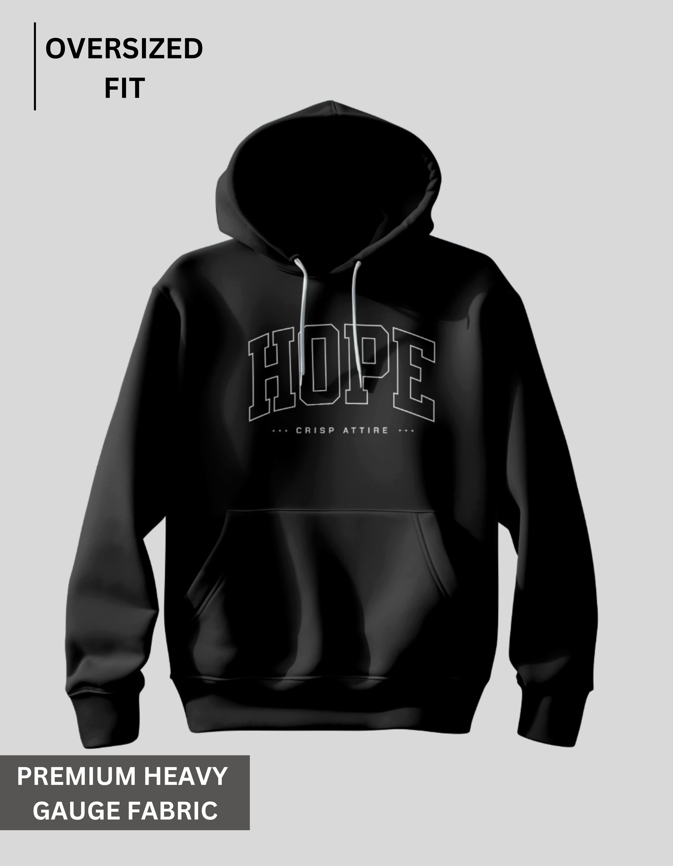 Hope - Black Oversized Hoodie