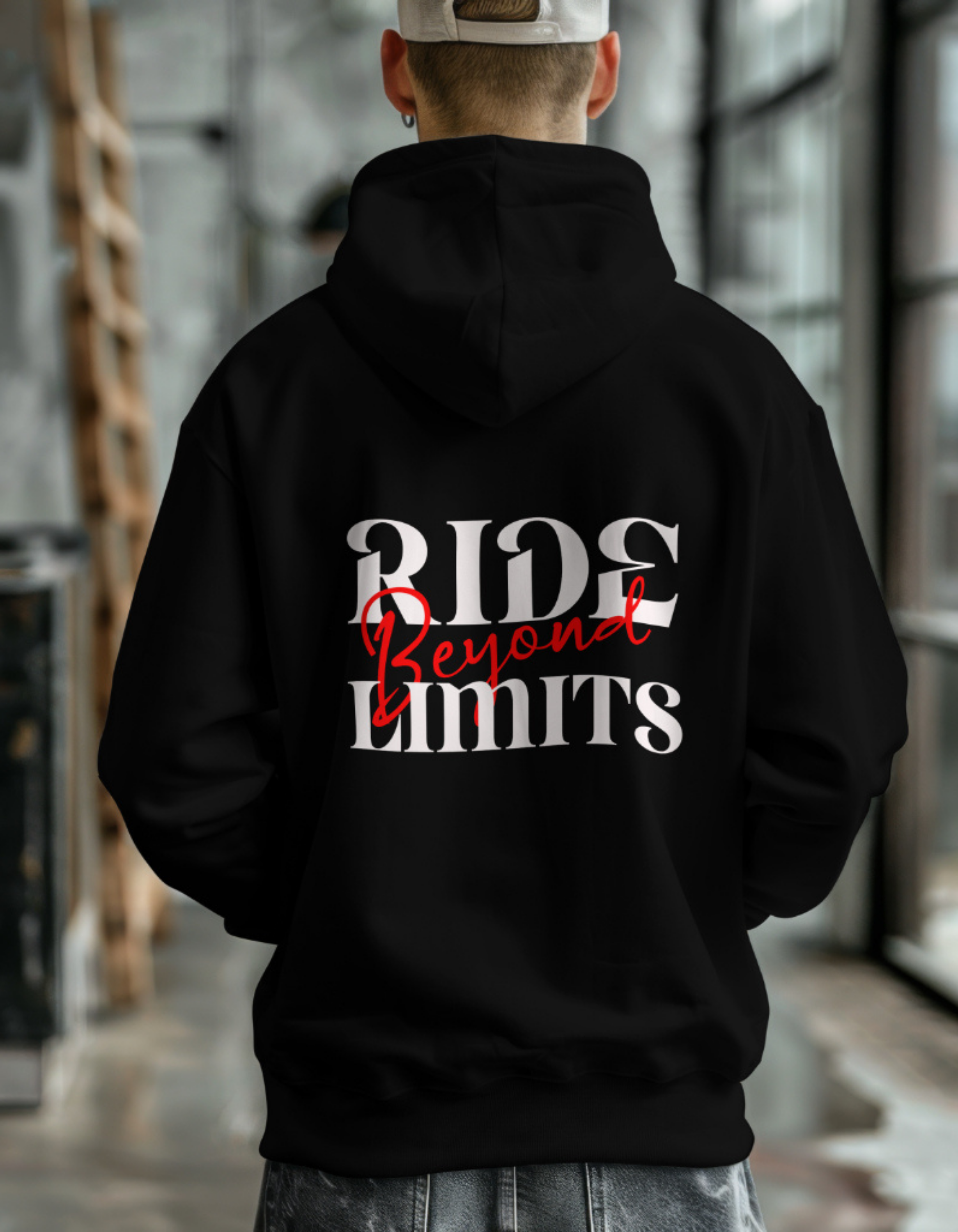 Ride Beyond Limits - Black Oversized Hoodie