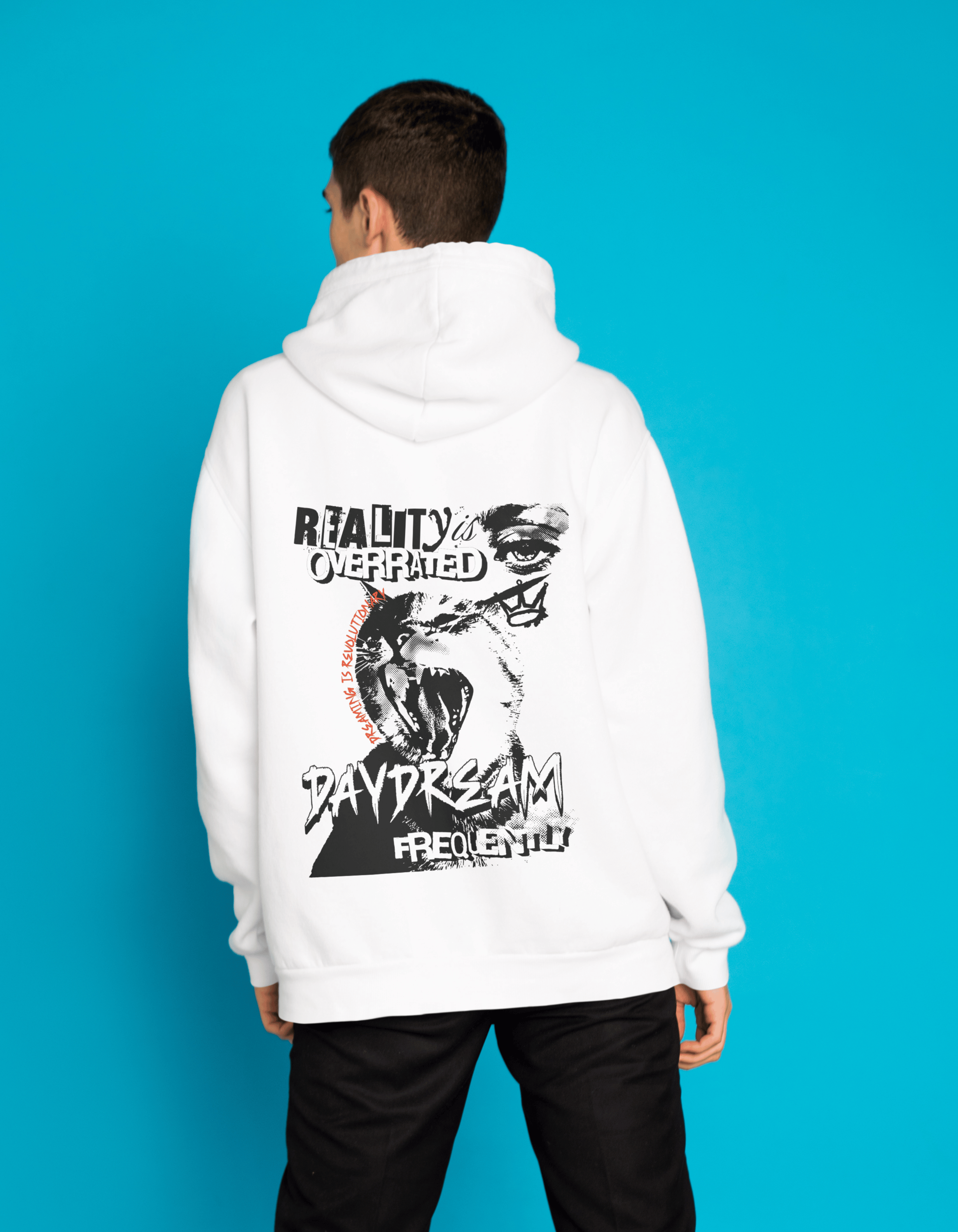 Reality is Overrated - White Oversized Hoodie