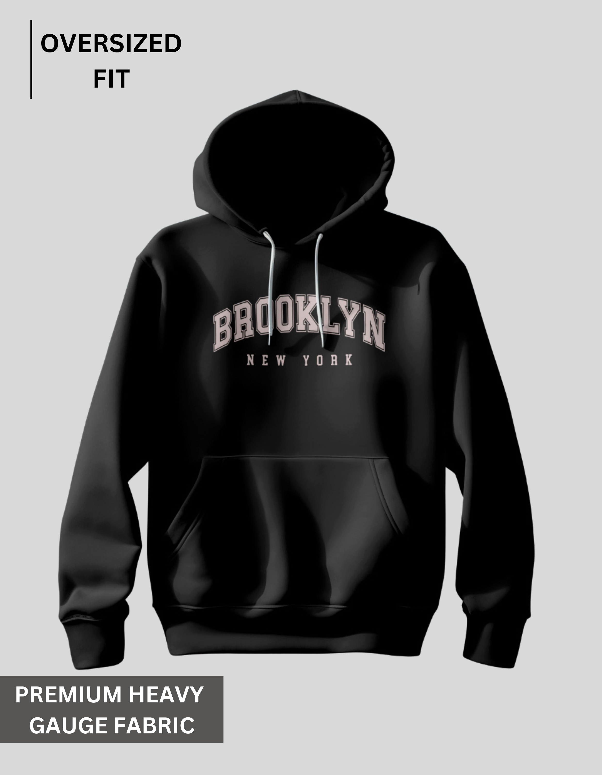 Brooklyn - Black Oversized Hoodie