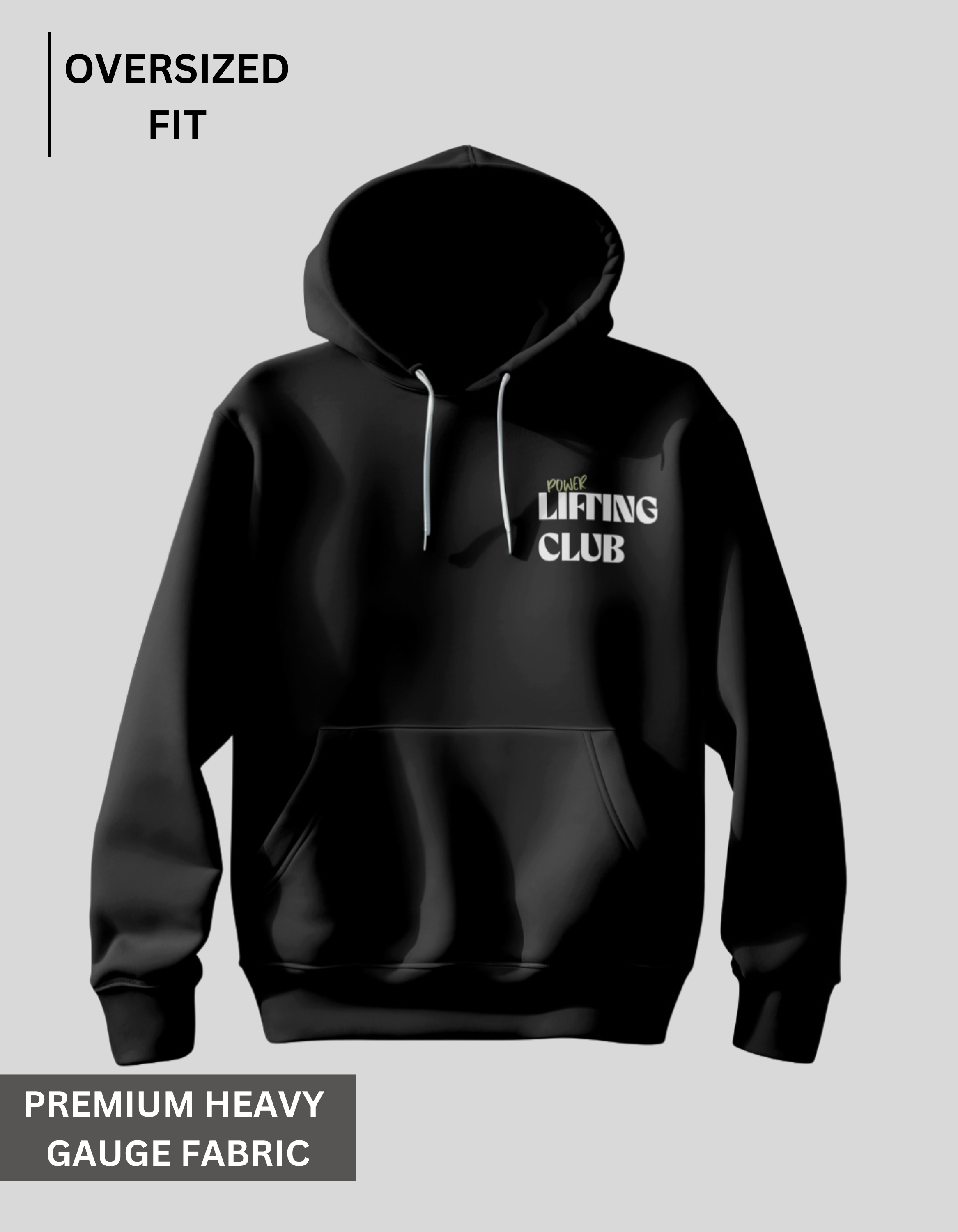 Power Lifting Club - Black Oversized Hoodie