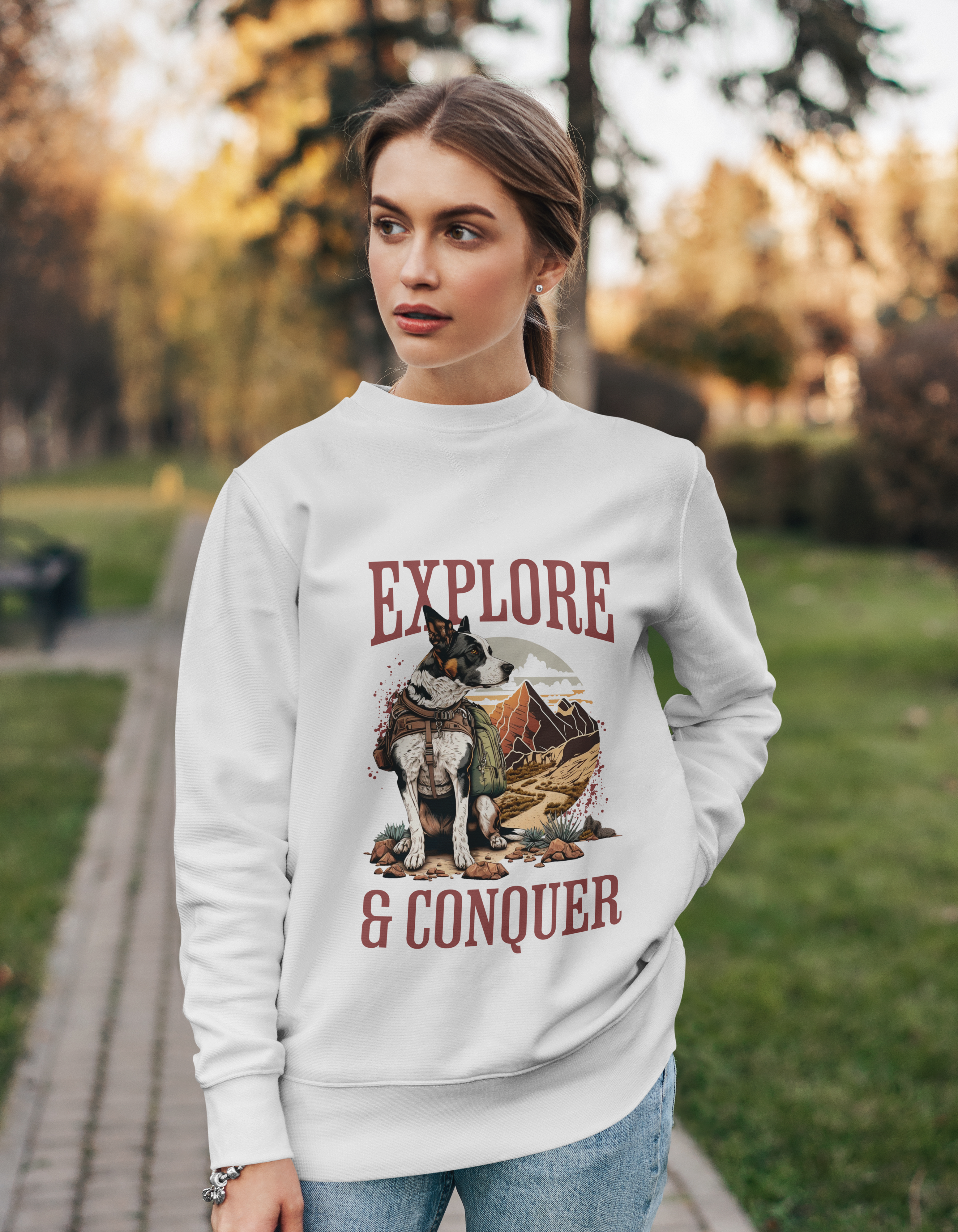 Explore and Conquer - White Sweatshirt