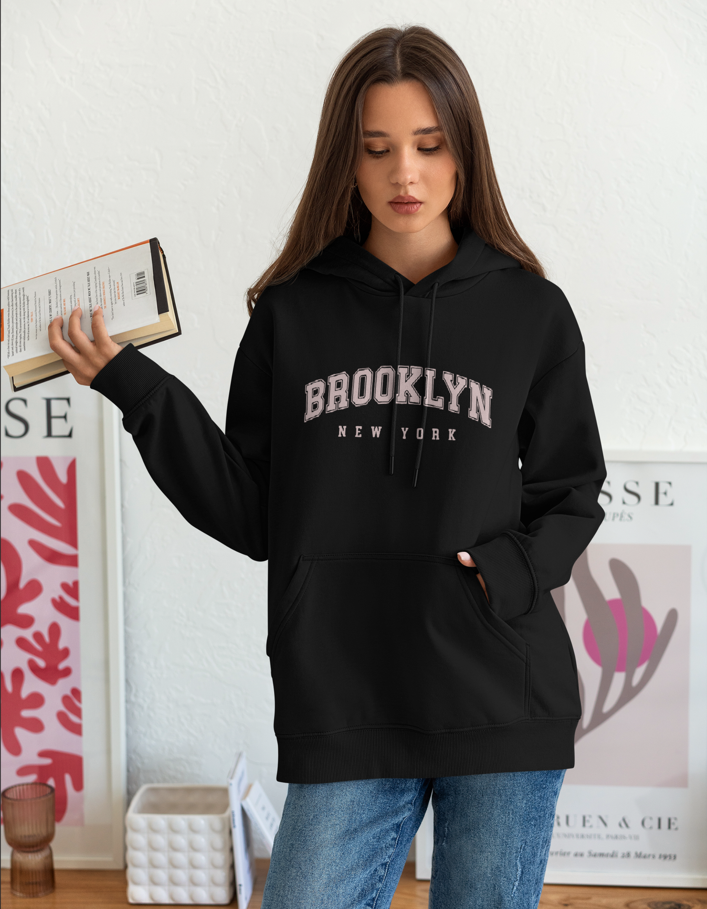 Brooklyn - Black Oversized Hoodie