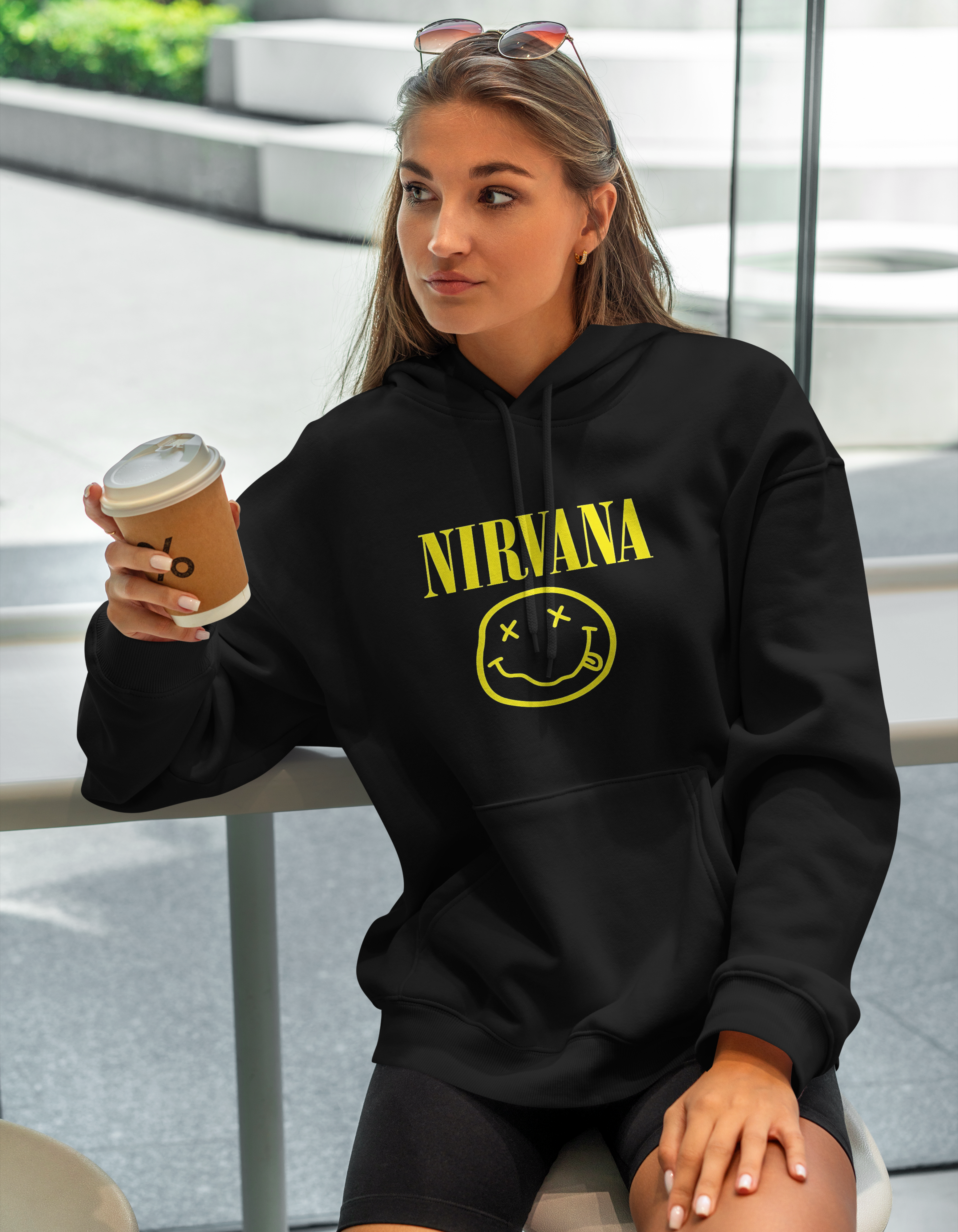 Nirvana - Black Oversized Hoodie