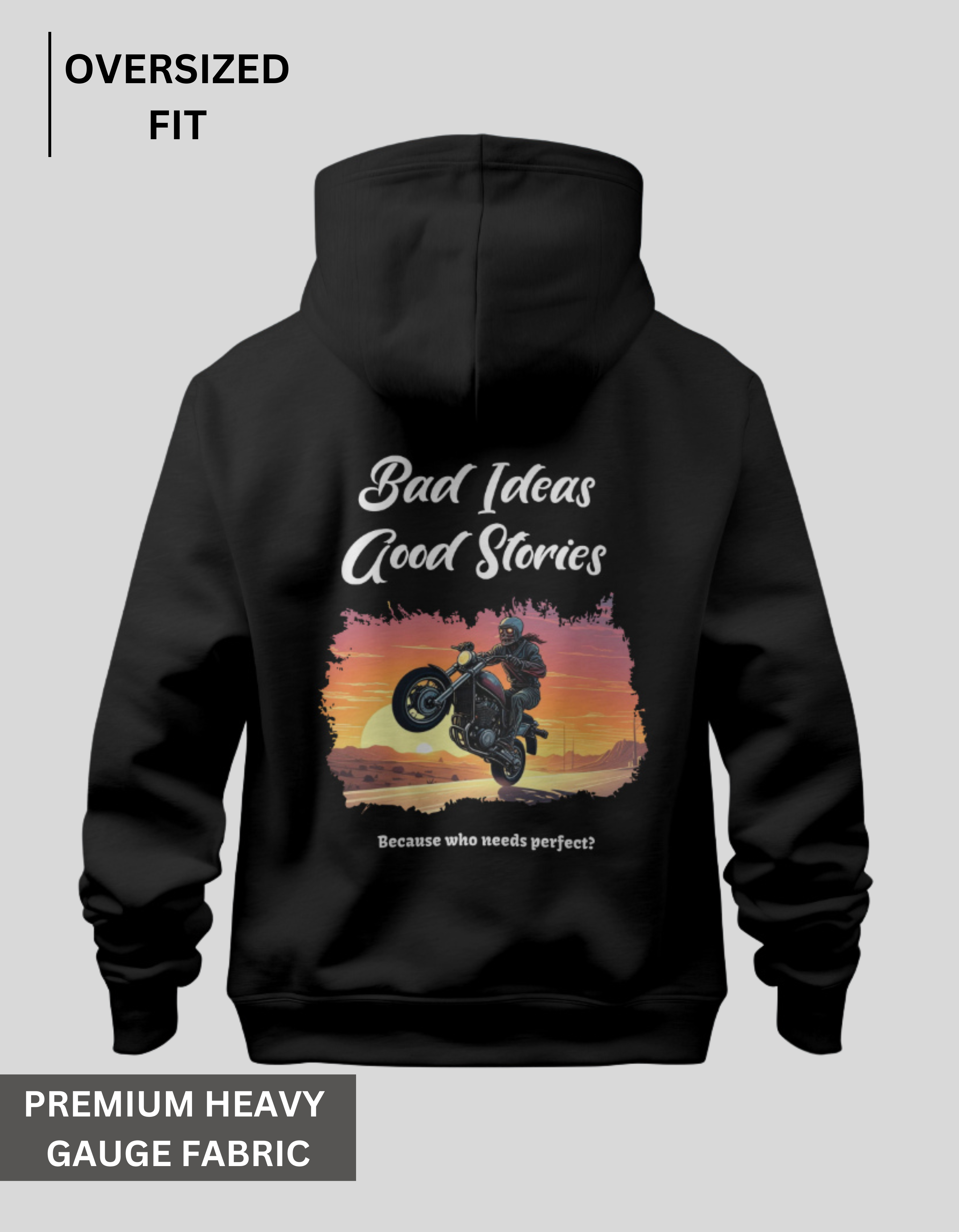 Bad Ideas Good Stories - Black Oversized Hoodie