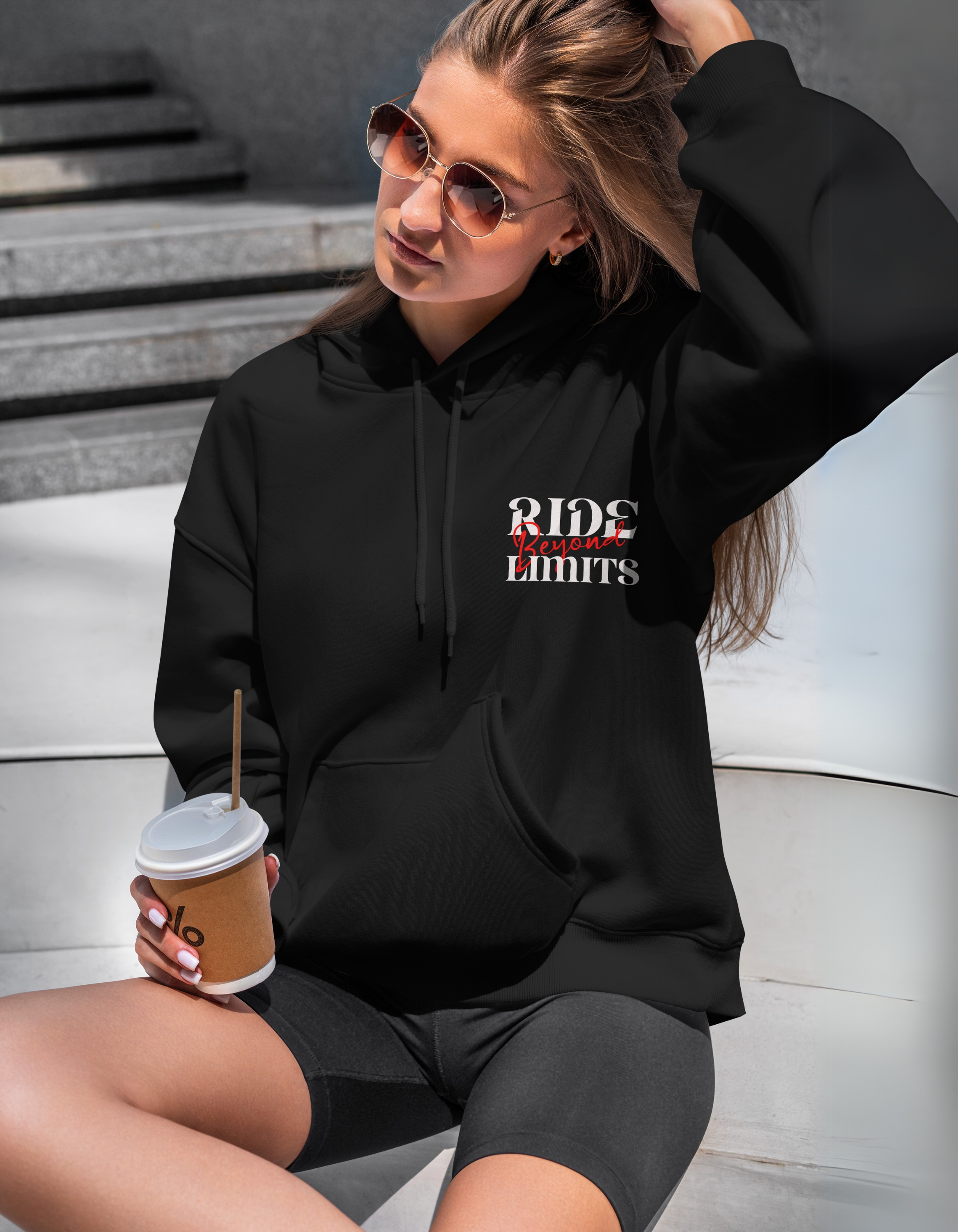 Ride Beyond Limits - Black Oversized Hoodie