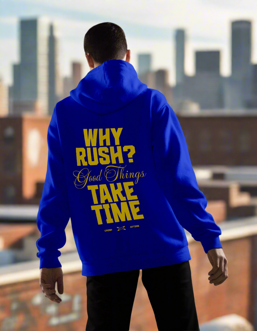 Good Things Take Time - Royal Blue Oversized Hoodie