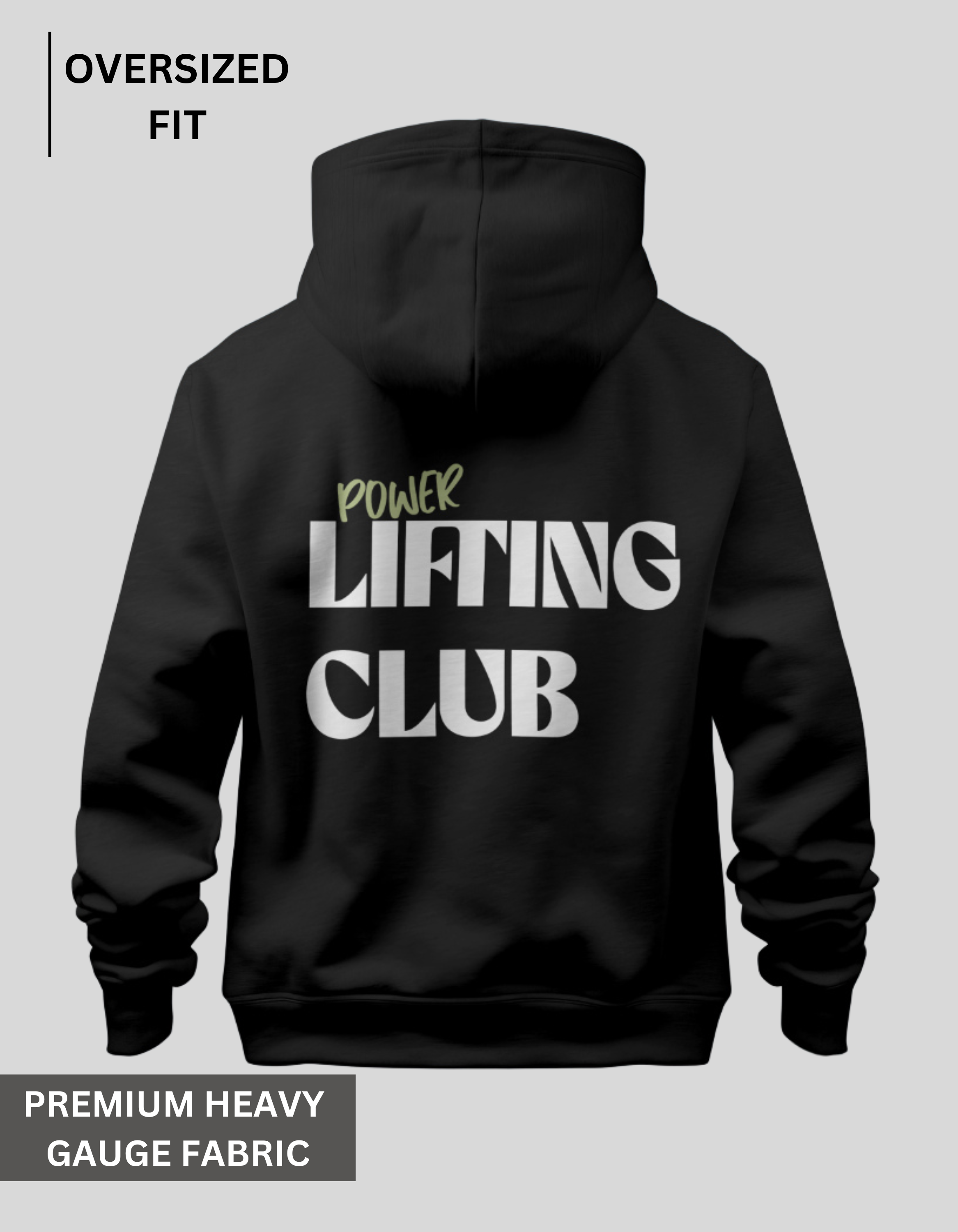 Power Lifting Club - Black Oversized Hoodie