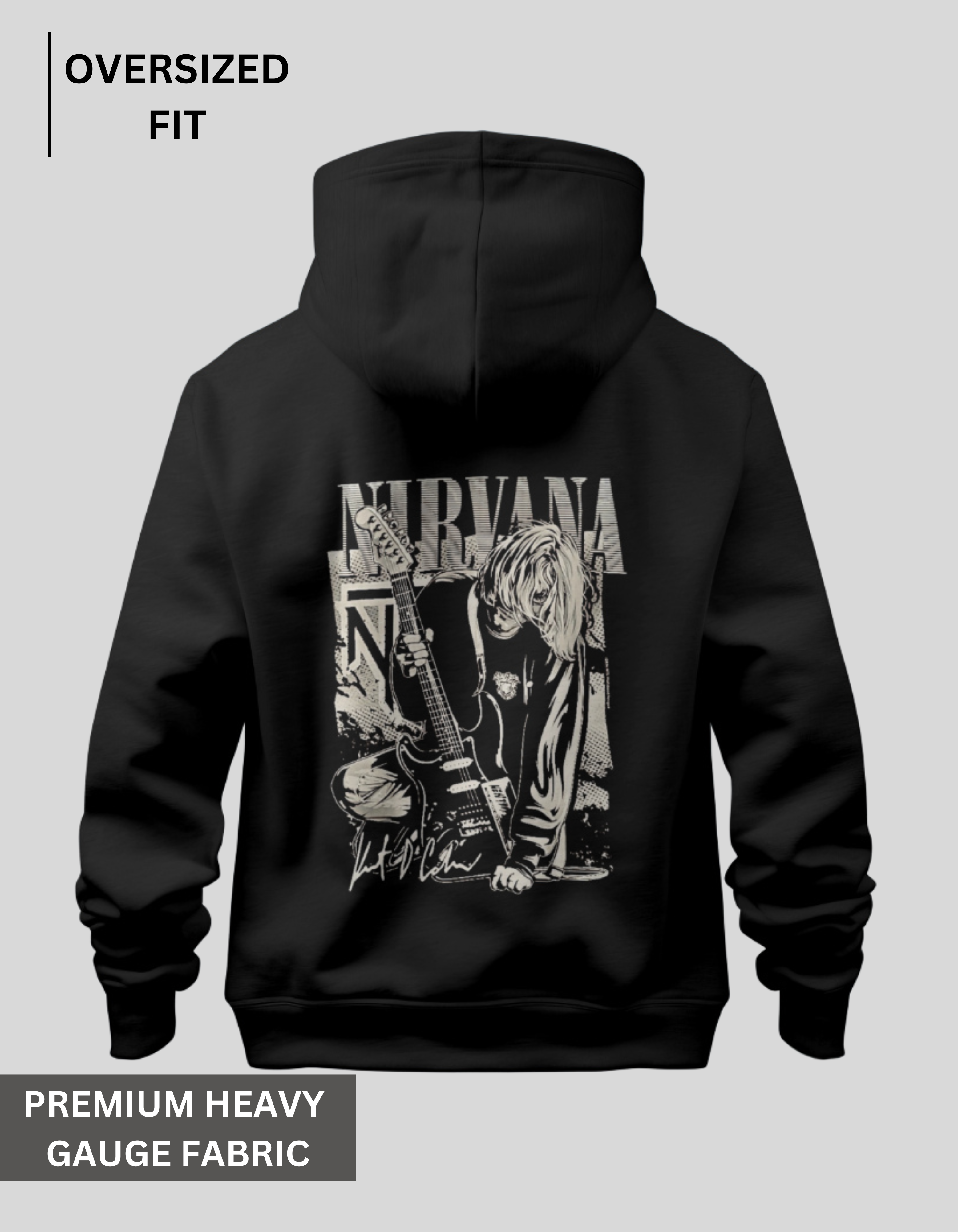 Nirvana - Black Oversized Hoodie