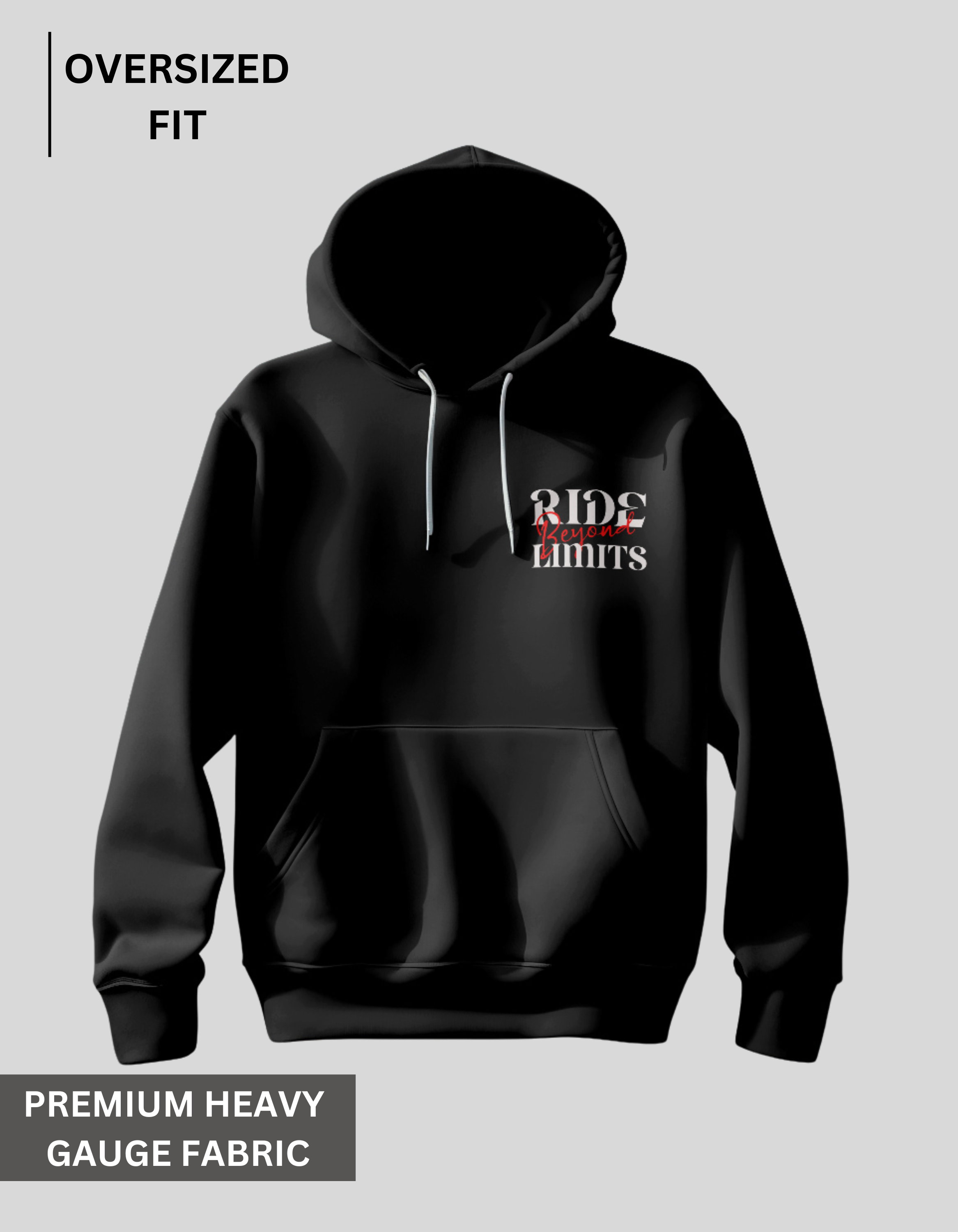 Ride Beyond Limits - Black Oversized Hoodie