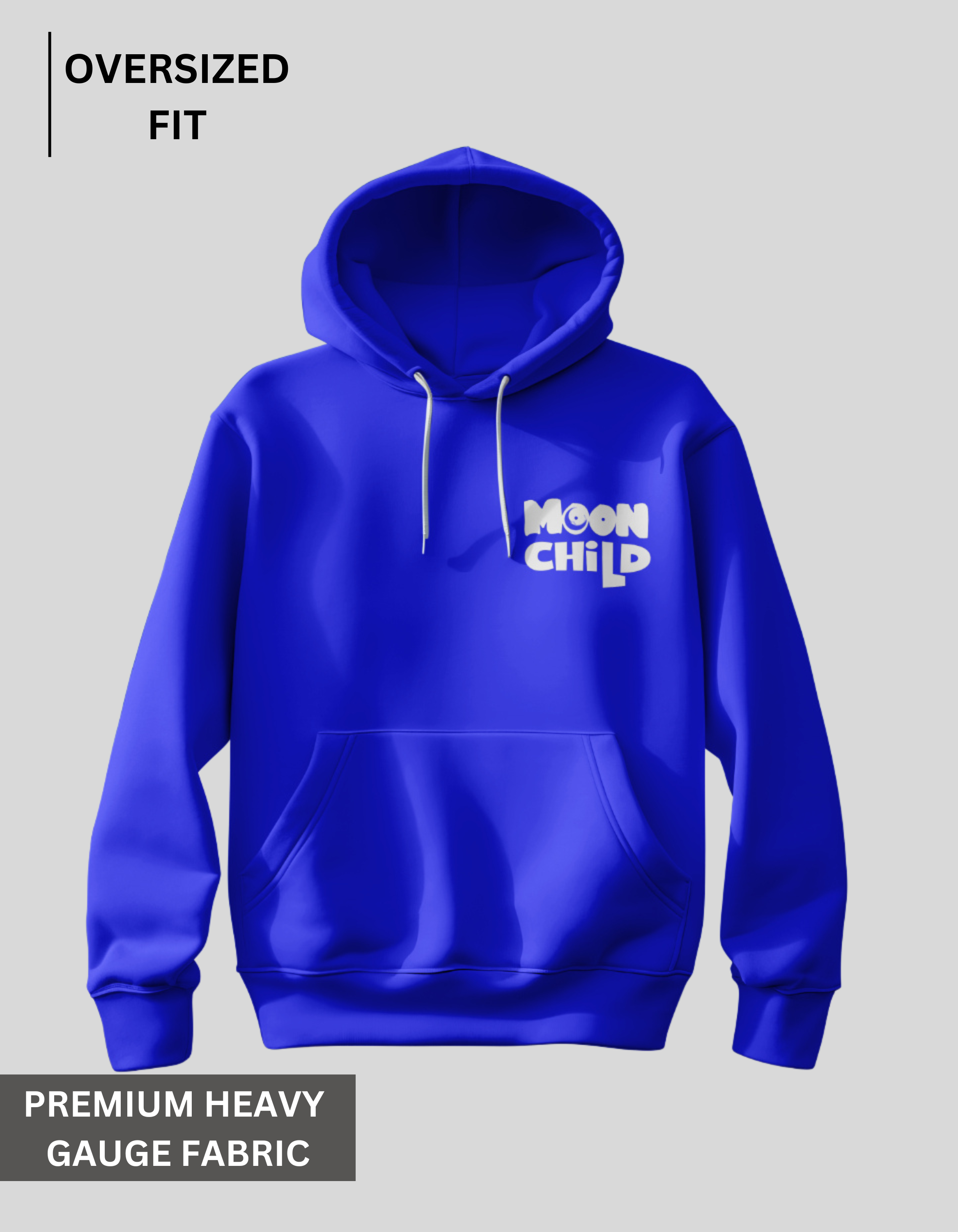 Moon Child - Royal Blue Oversized Hoodie