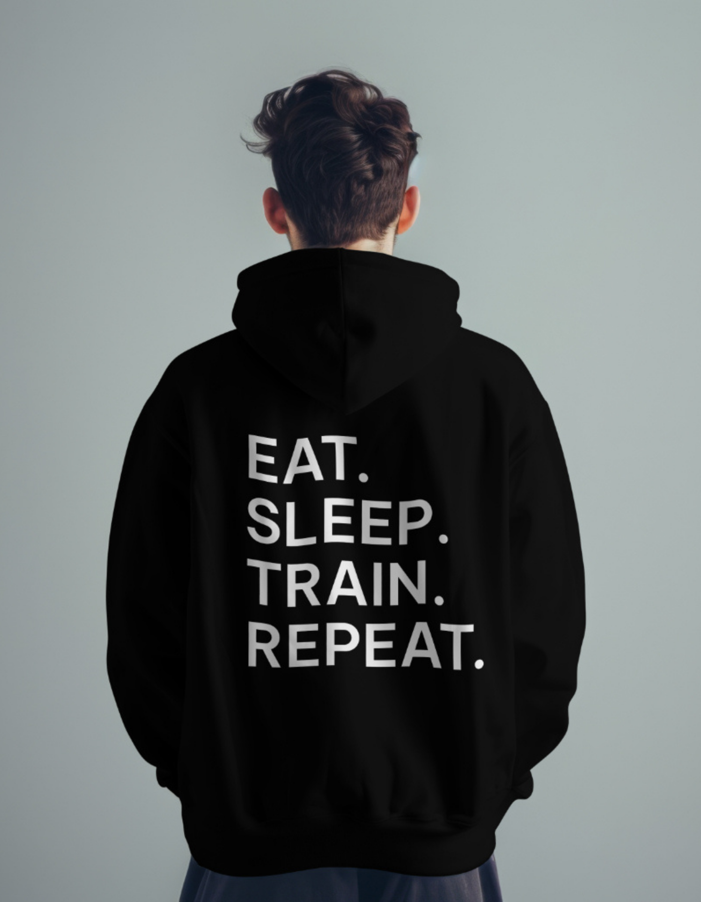 Eat Sleep Train Repeat - Black Oversized Hoodie