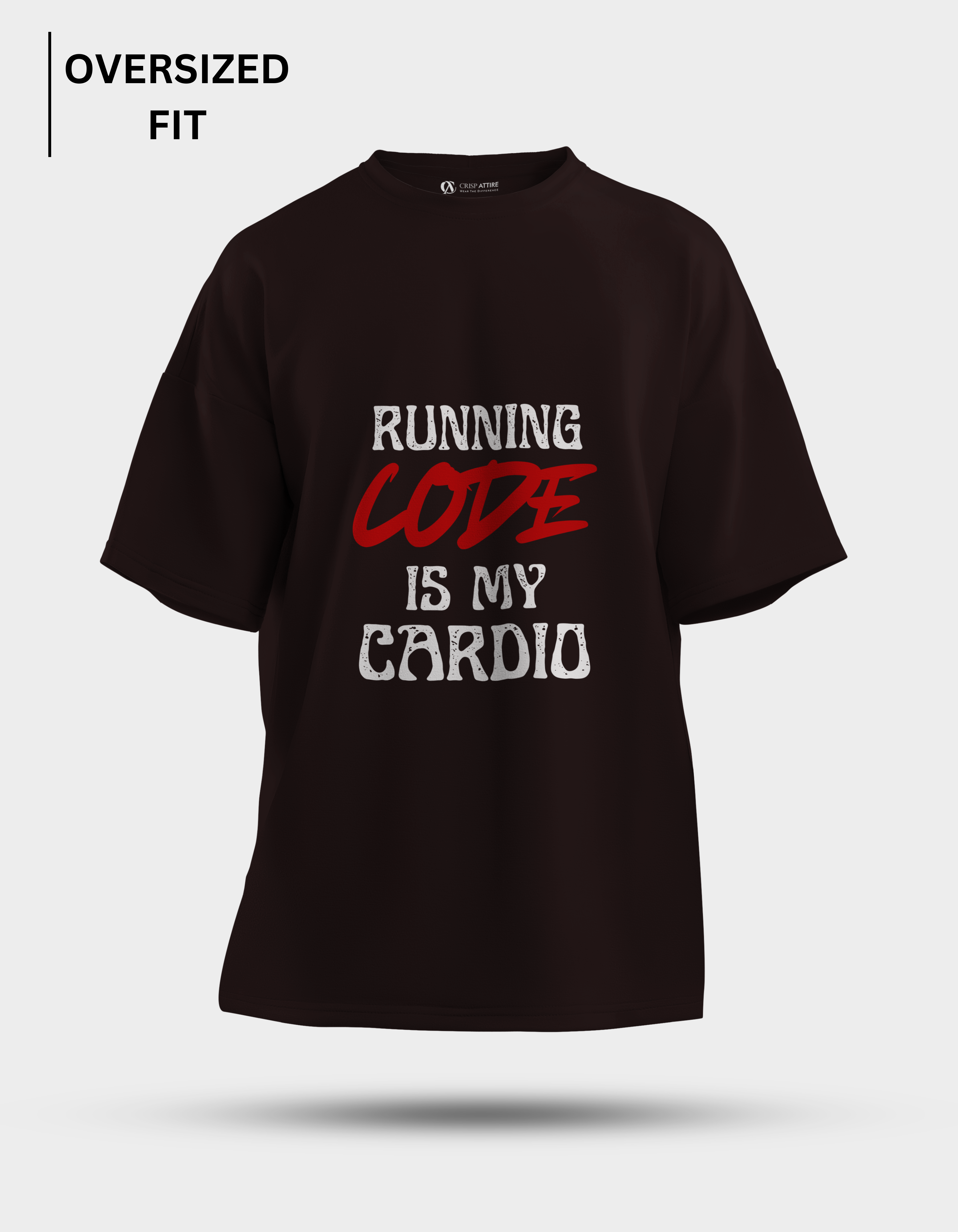 Running Code is My Cardio - Black Oversized T-Shirt