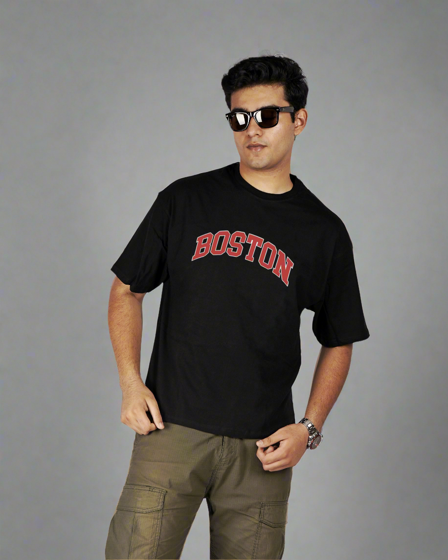 Boston - Black Oversized T-shirt