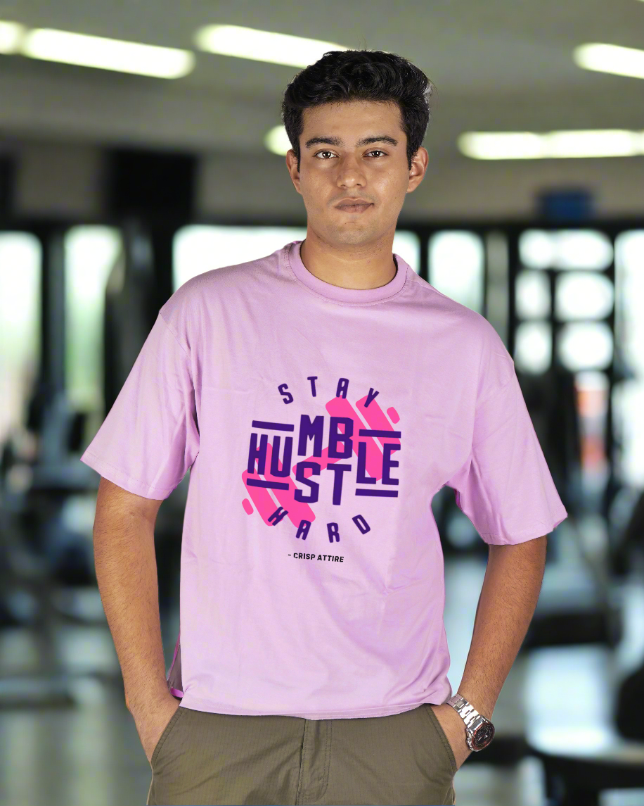 Stay Humble Hustle Hard - Lavender Oversized T-Shirt